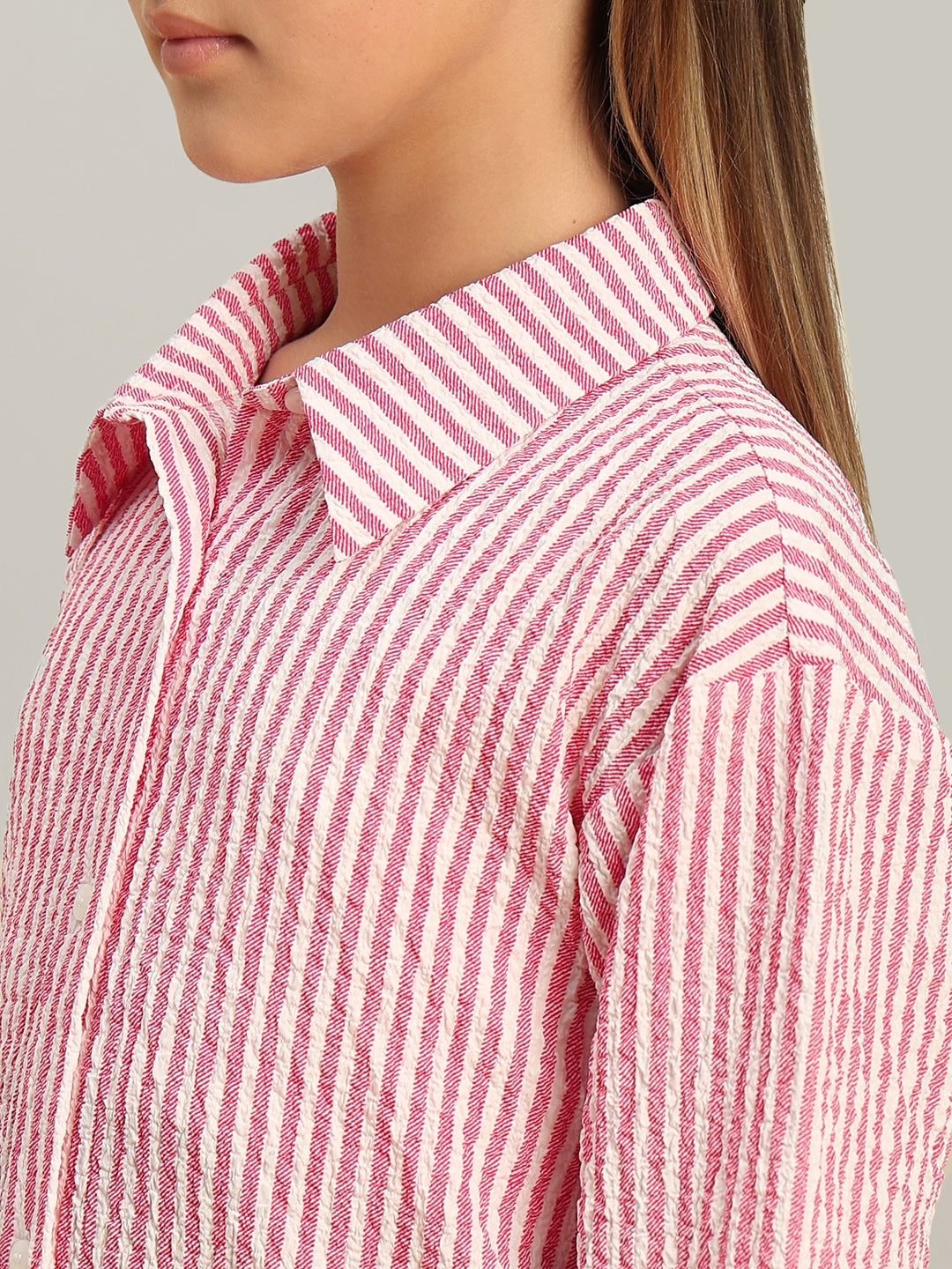 GIRL Pink Striped Shirt