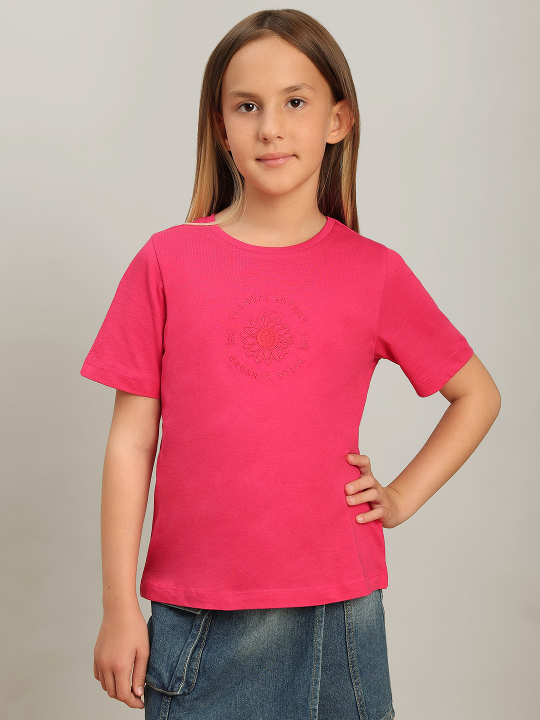 GIRL Pink Printed T-shirt