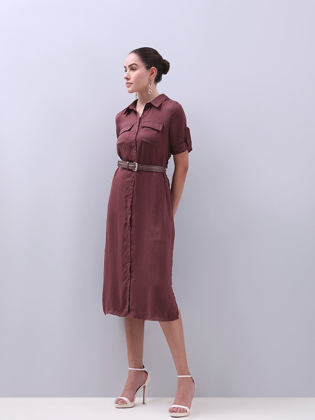 Button-Down Utility Shirt Dress