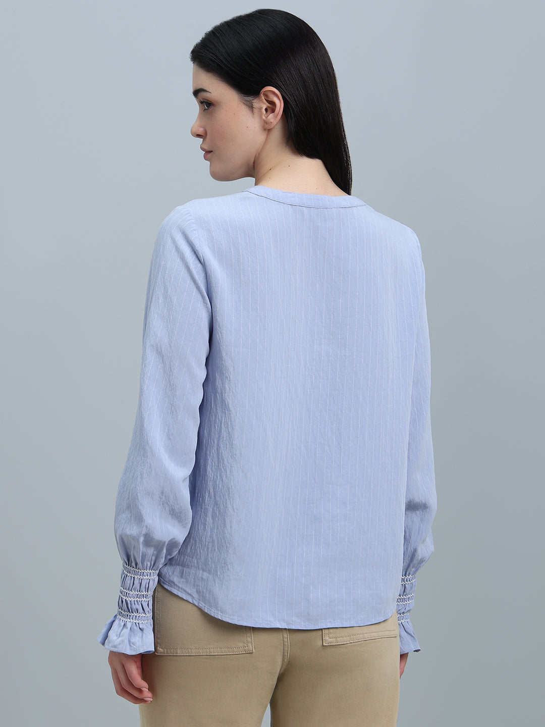 Light Blue Gathered Top