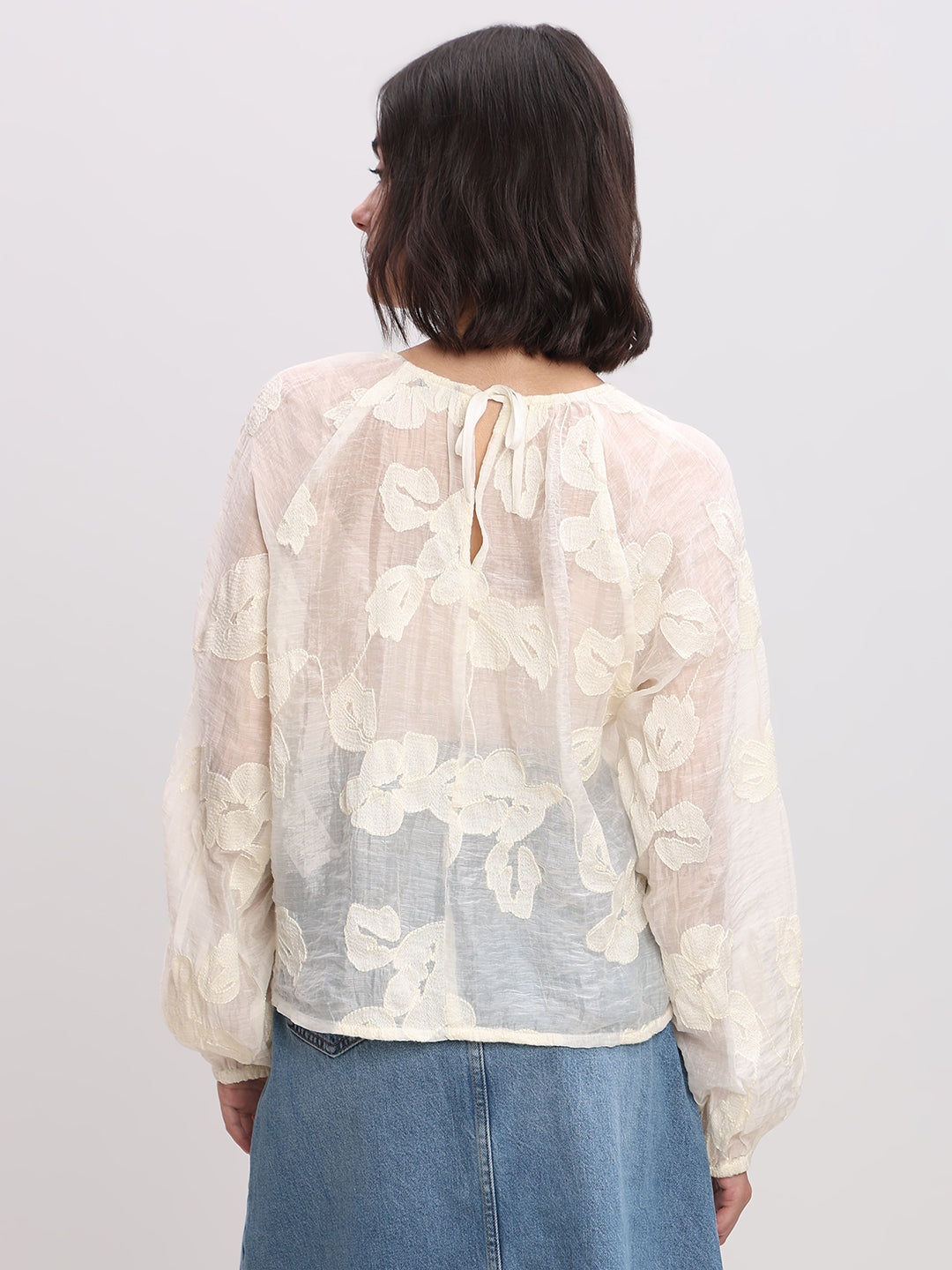 Textured Long-Sleeve Top