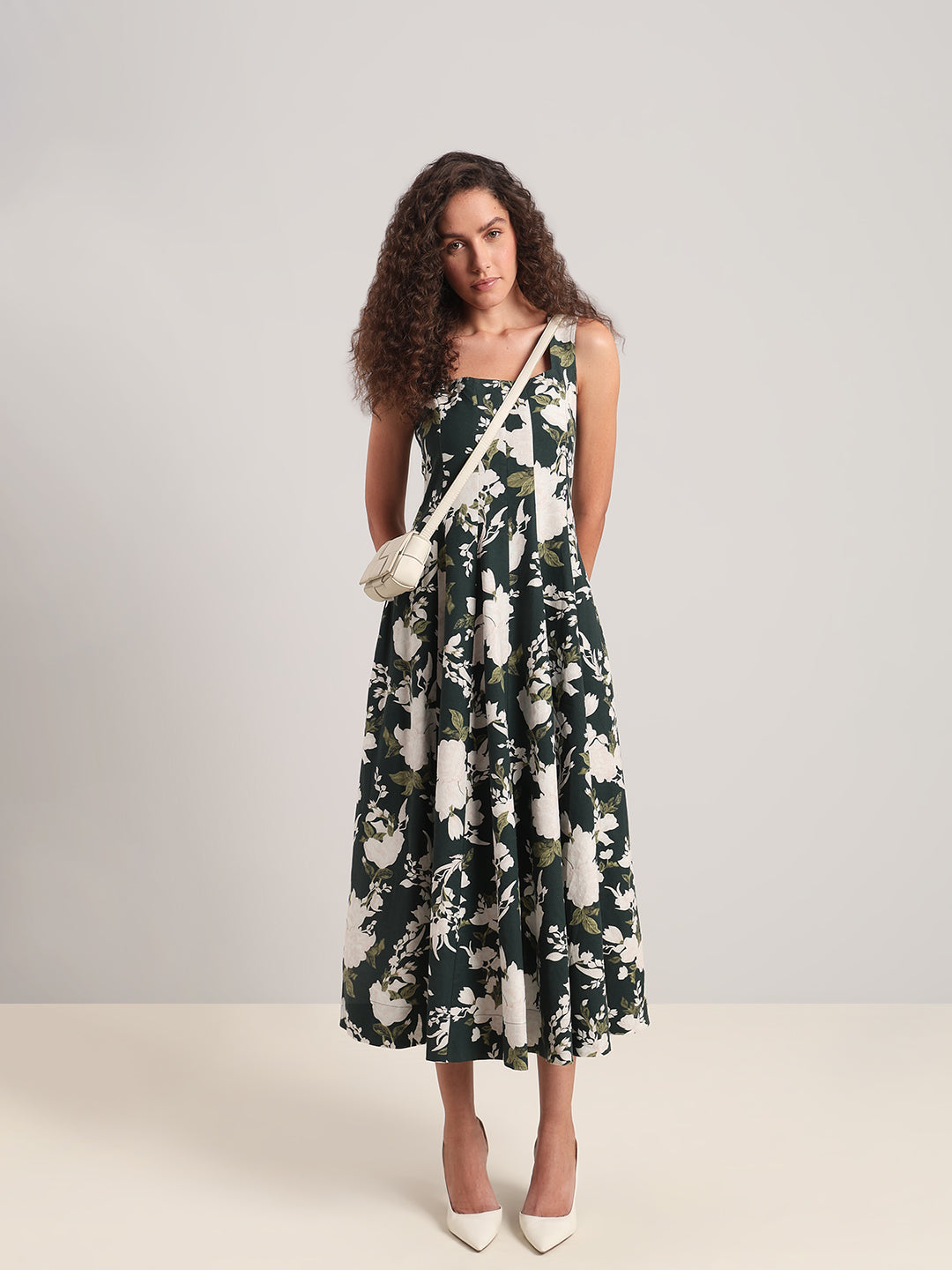 Floral Sleeveless Midi Dress