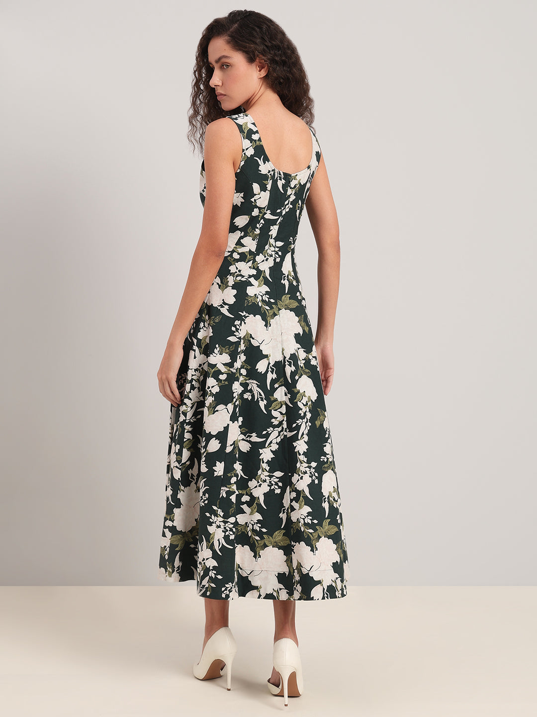 Floral Sleeveless Midi Dress