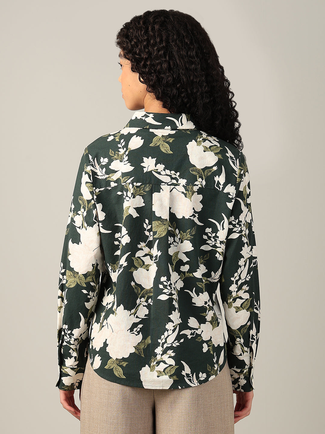 Dark Green Floral Shirt