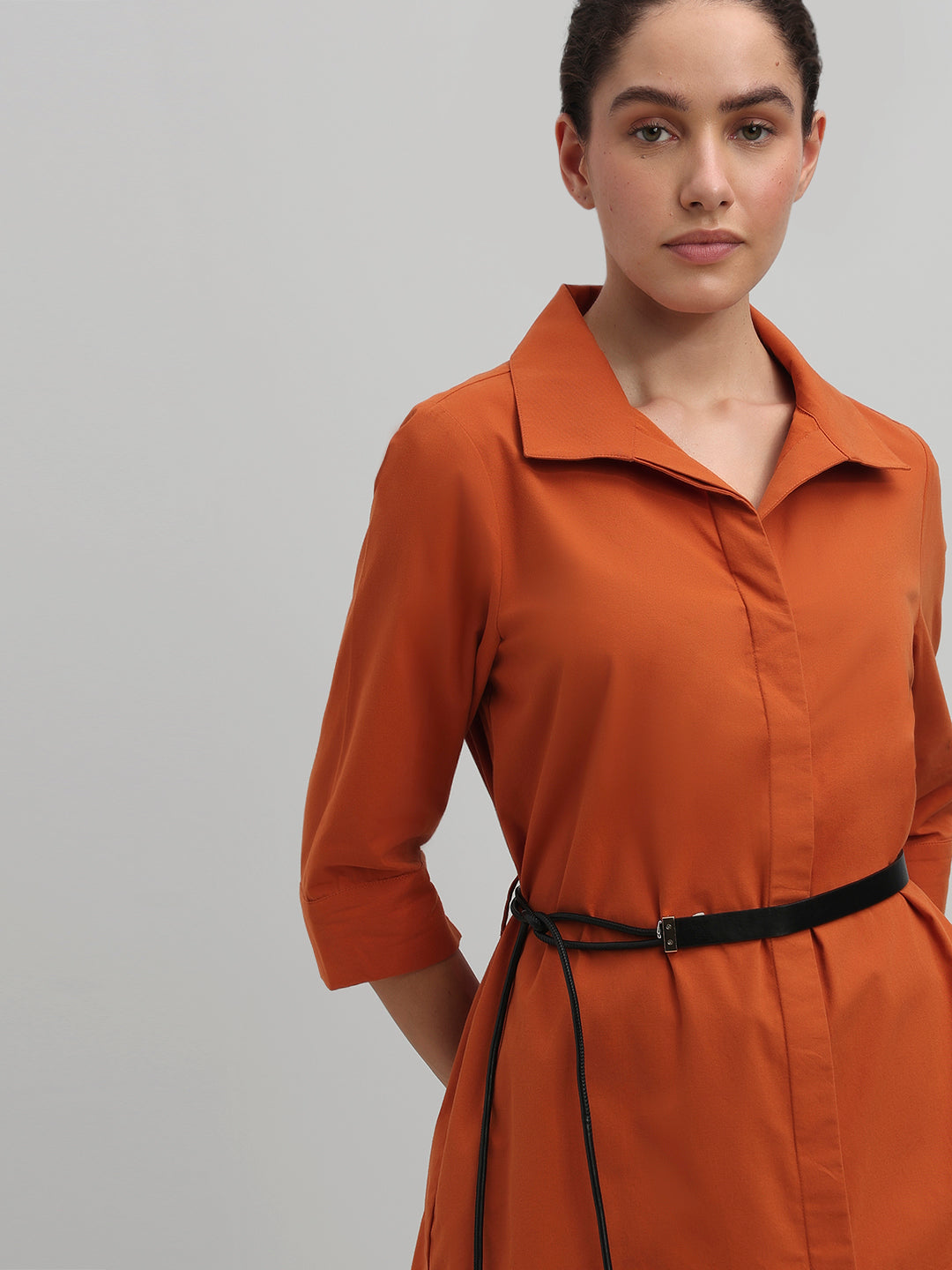 Rust Cotton Long Shirt