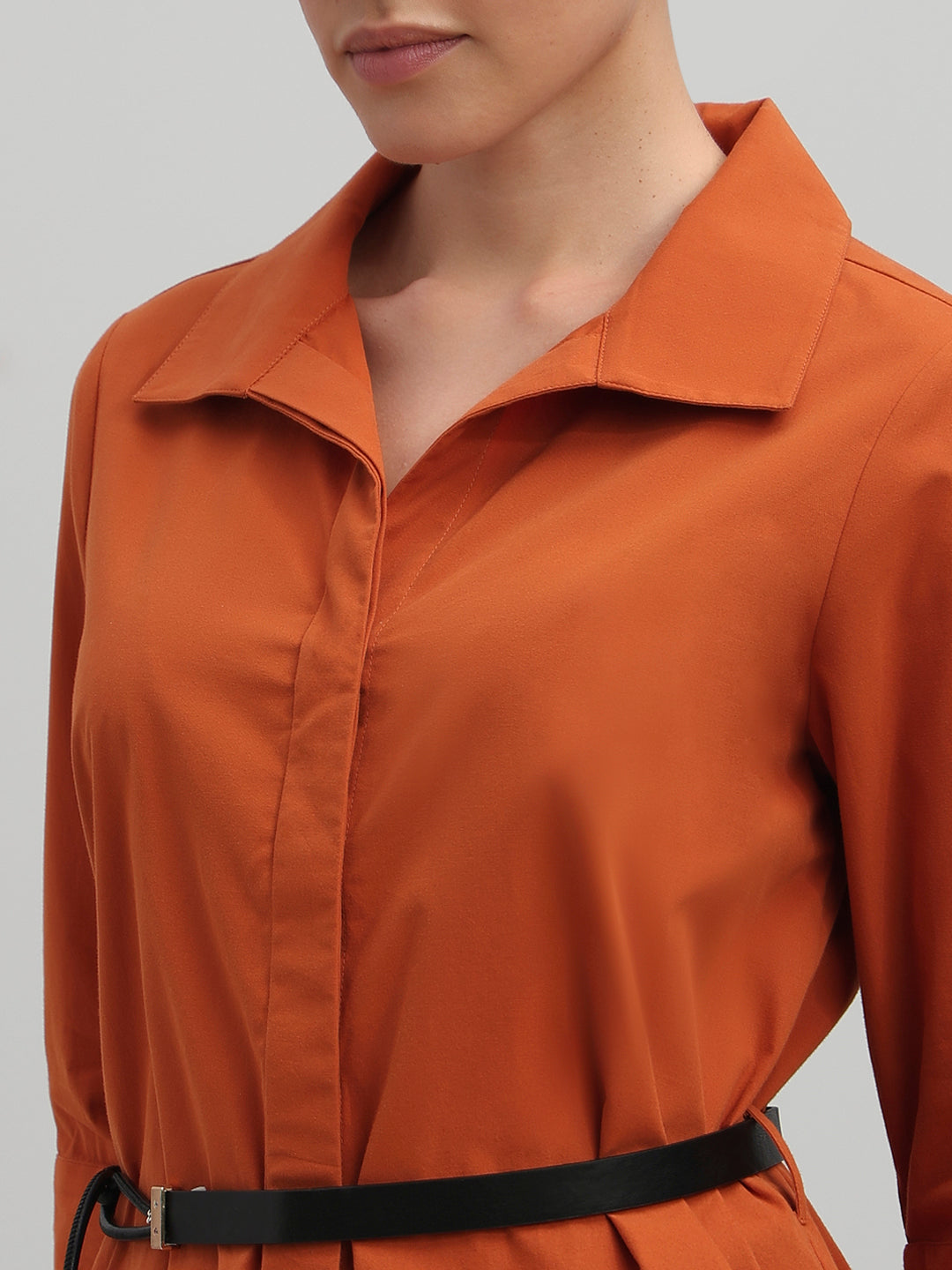 Rust Cotton Long Shirt