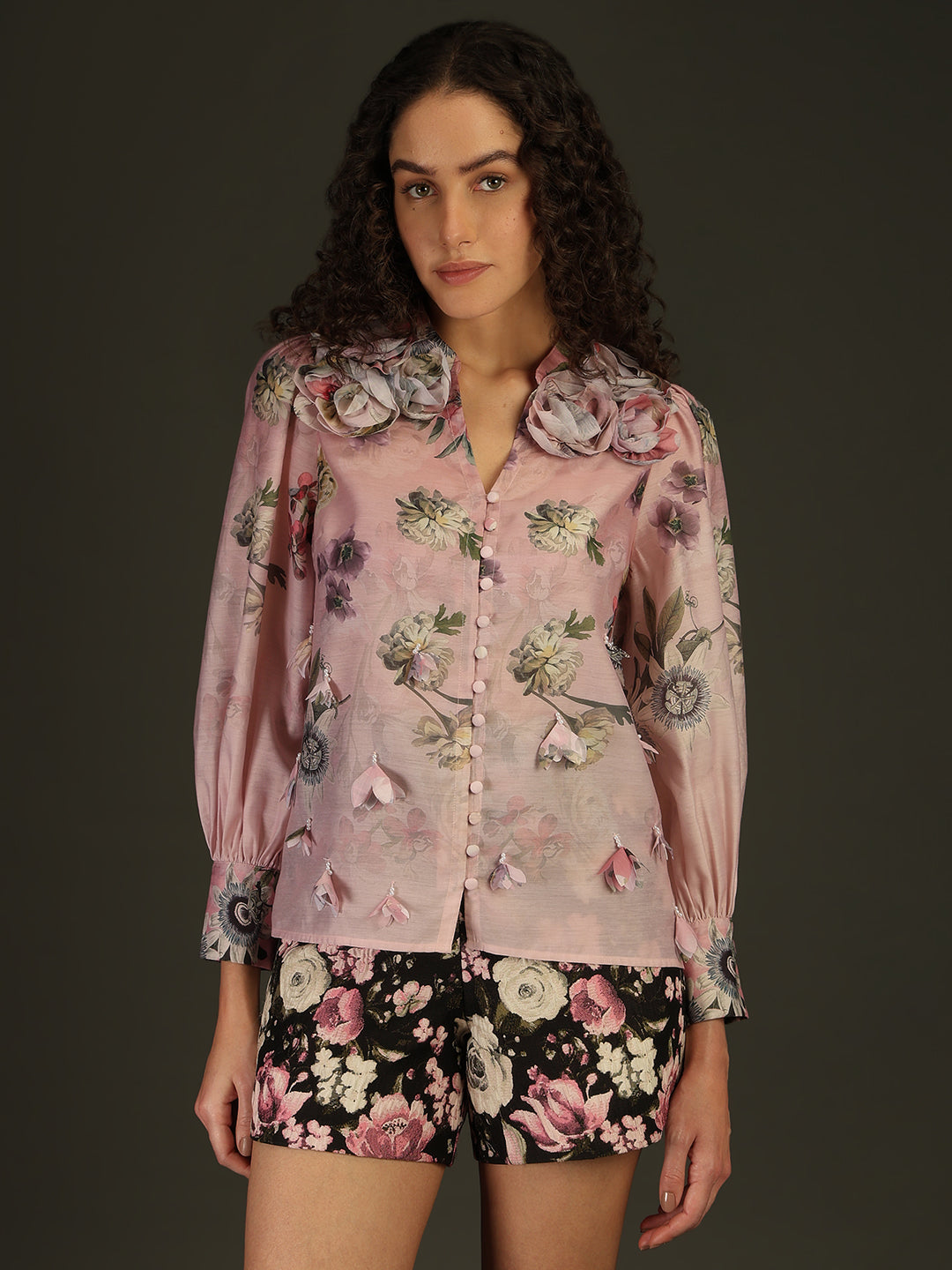 MARQUEE Pink Floral Shirt