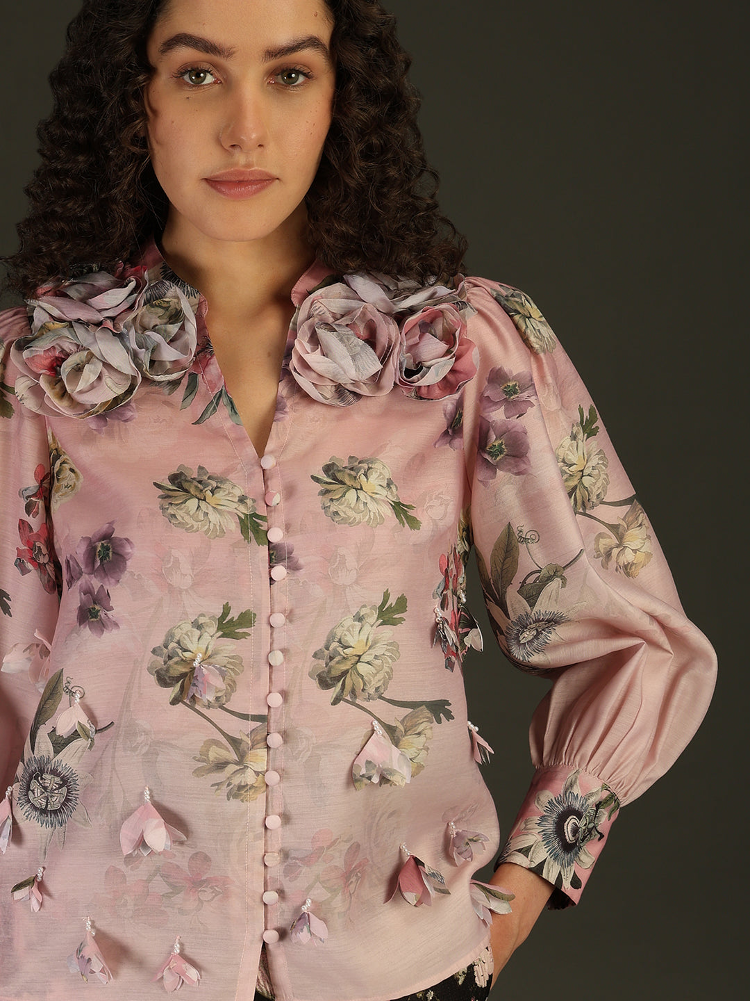 MARQUEE Pink Floral Shirt