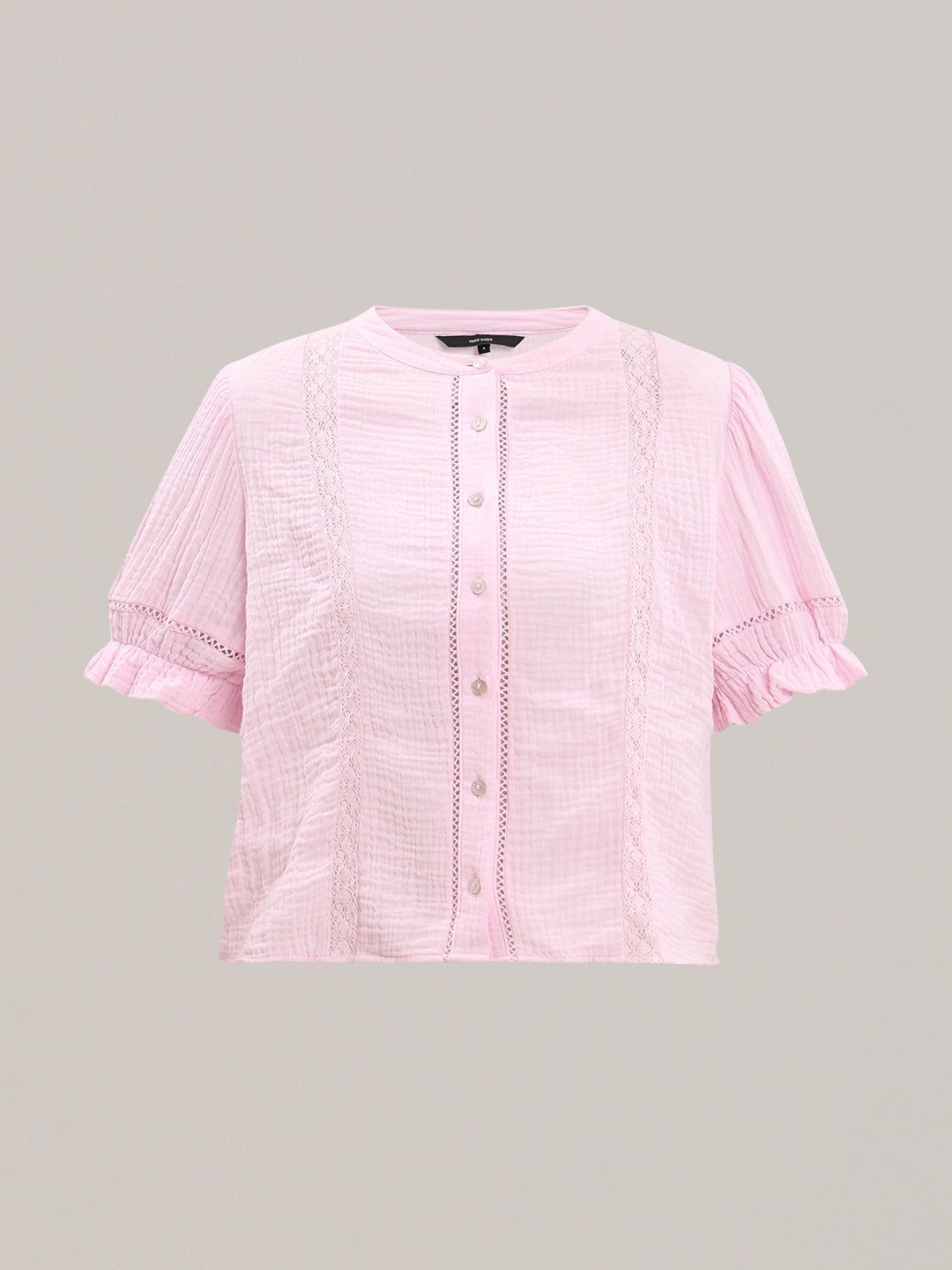 Pink Lace Detail Short Top