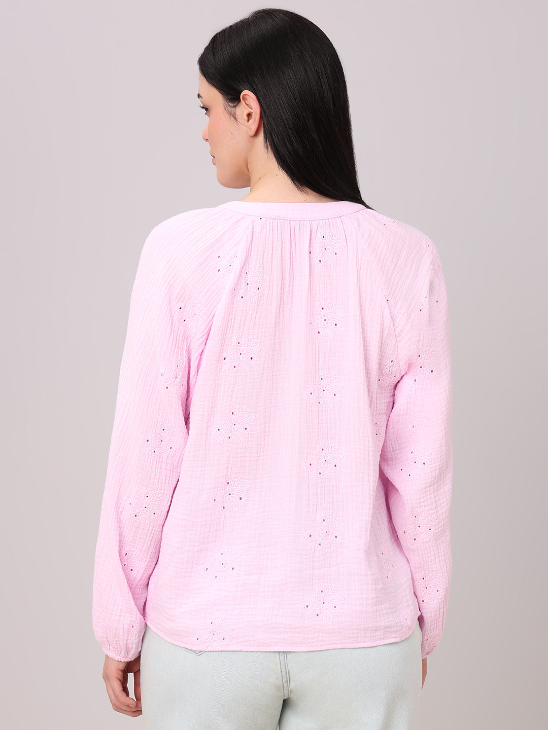 Pink Embroidered Top