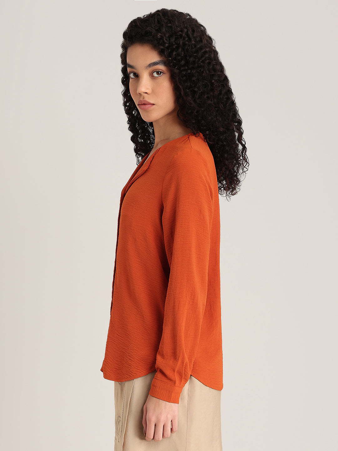 Rust Orange Full Sleeves Top