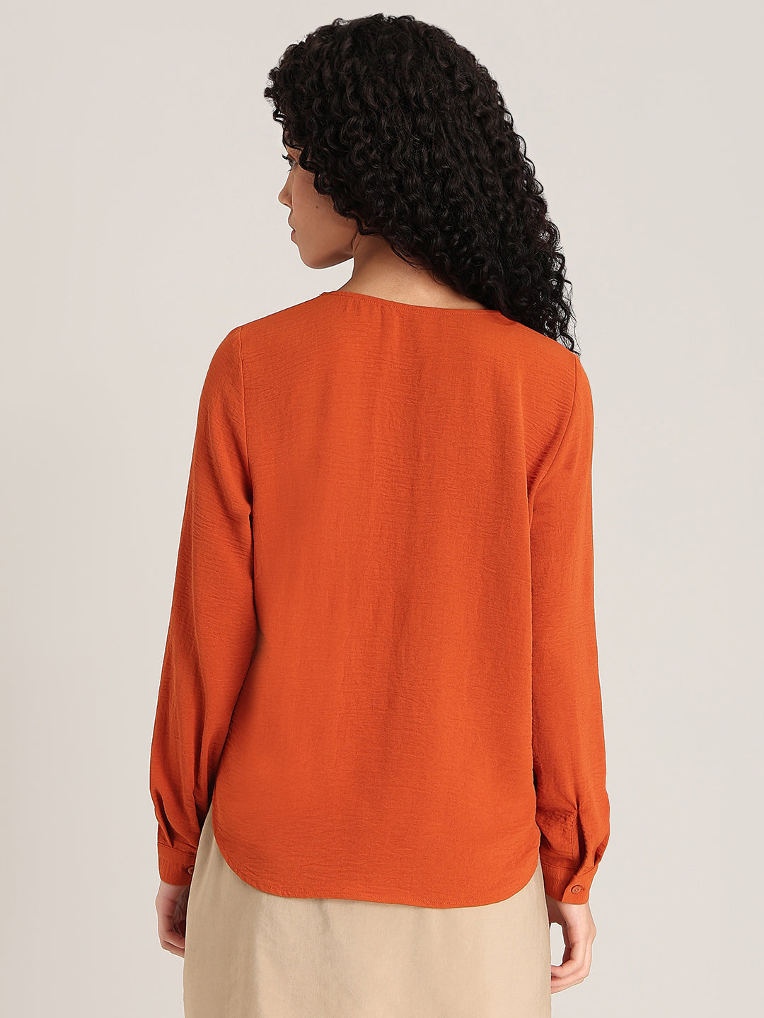 Rust Orange Full Sleeves Top