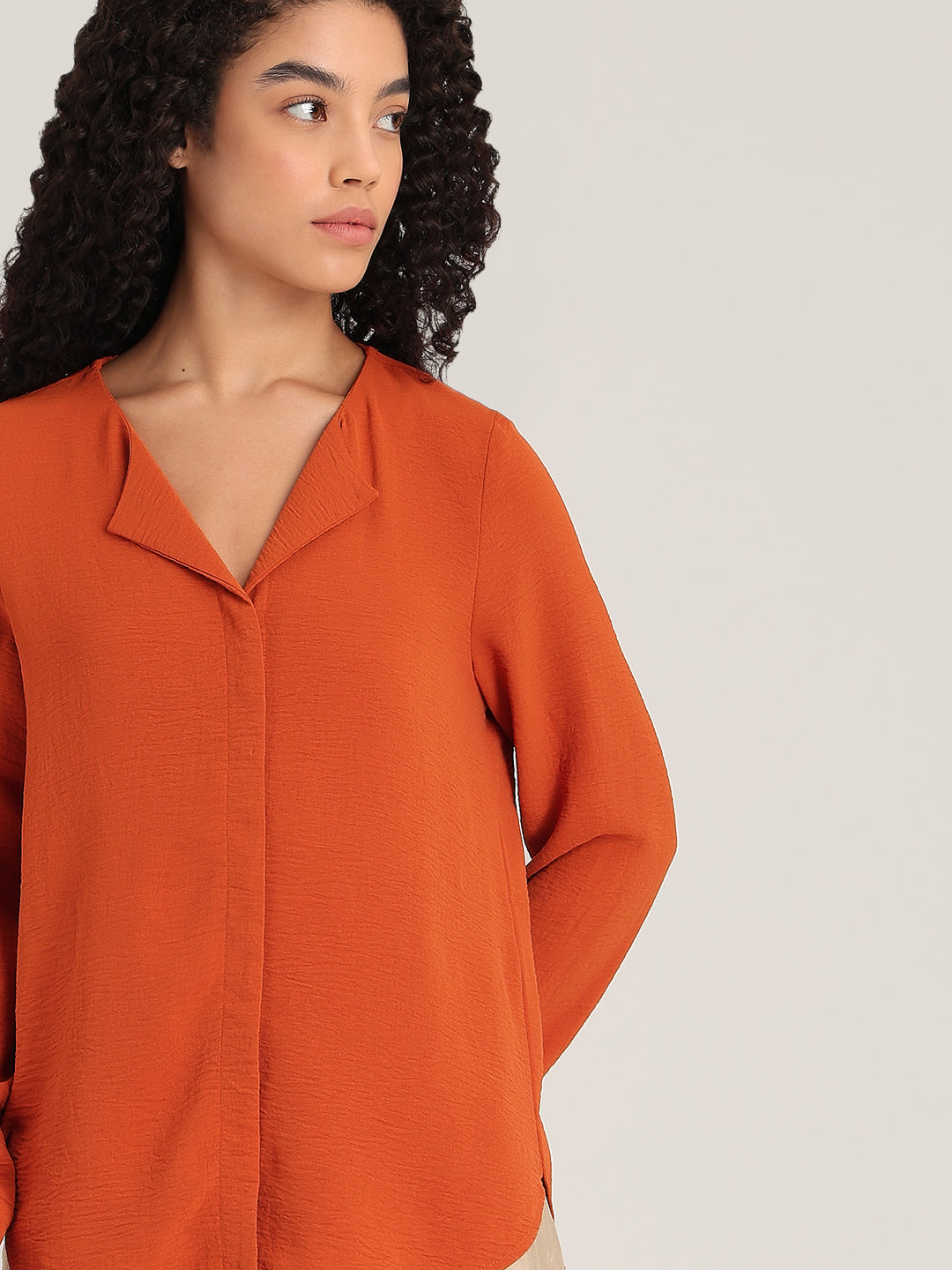 Rust Orange Full Sleeves Top