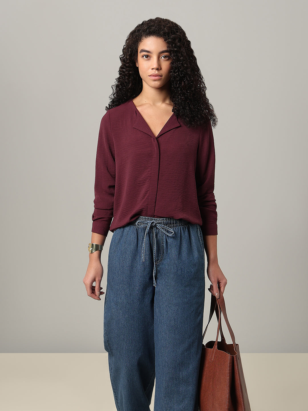 Maroon Full Sleeves Top