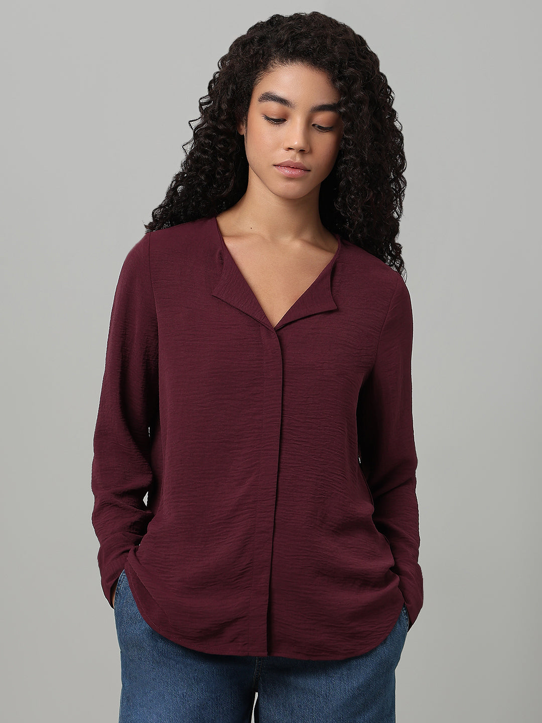 Maroon Full Sleeves Top