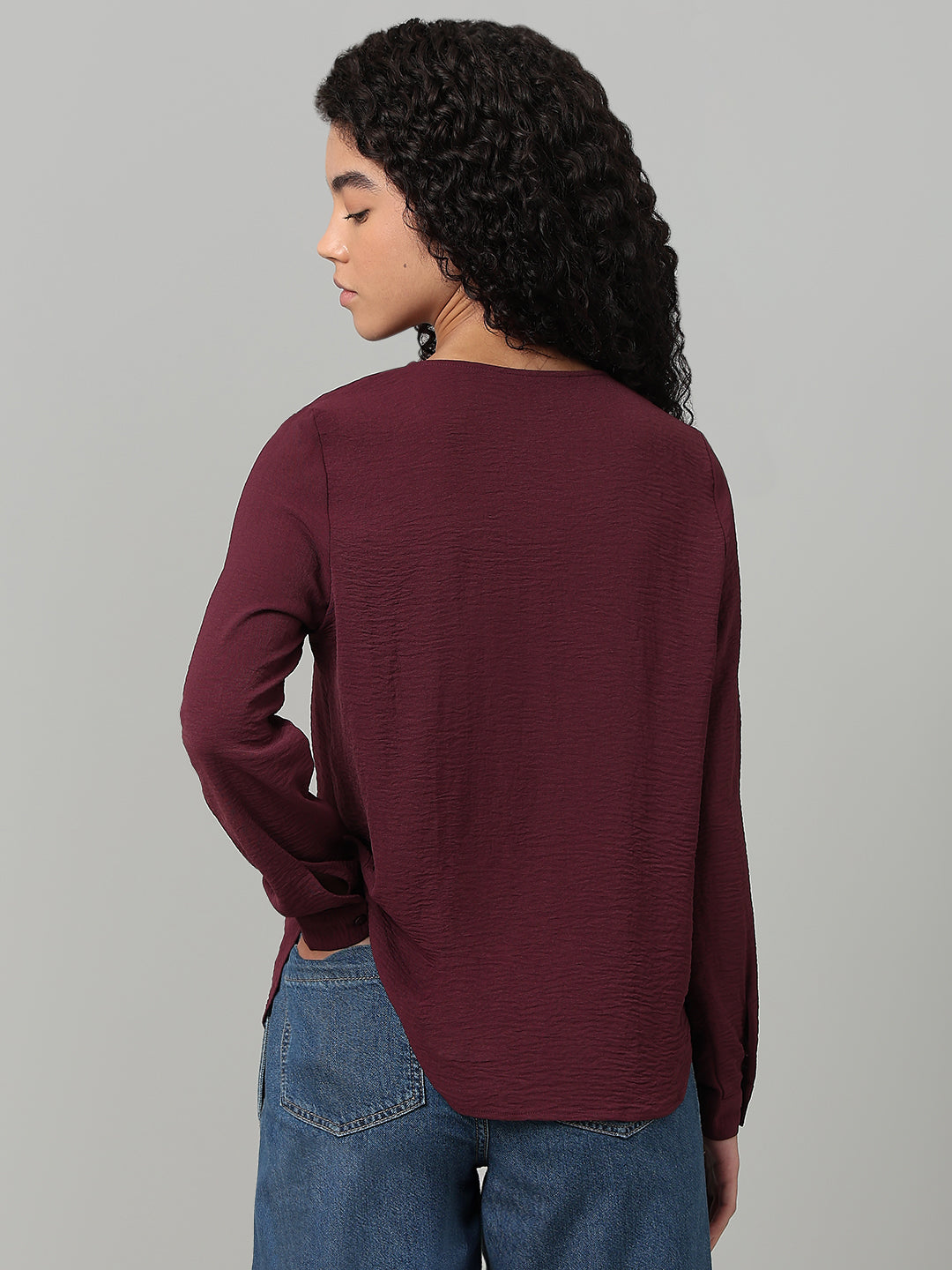 Maroon Full Sleeves Top