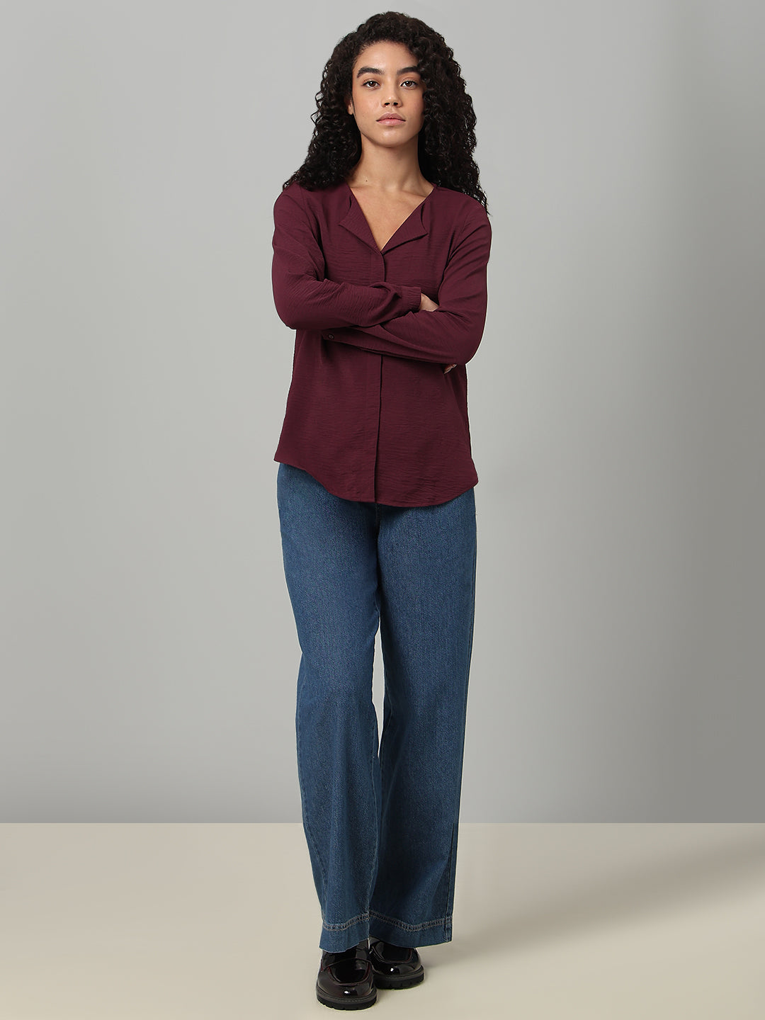 Maroon Full Sleeves Top