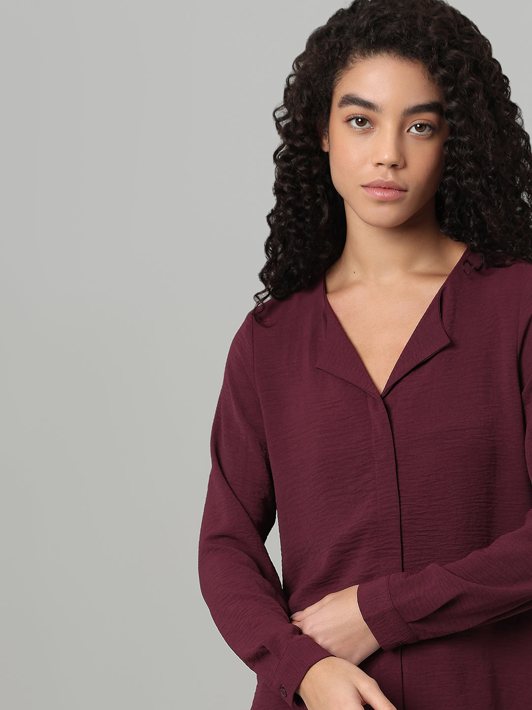 Maroon Full Sleeves Top