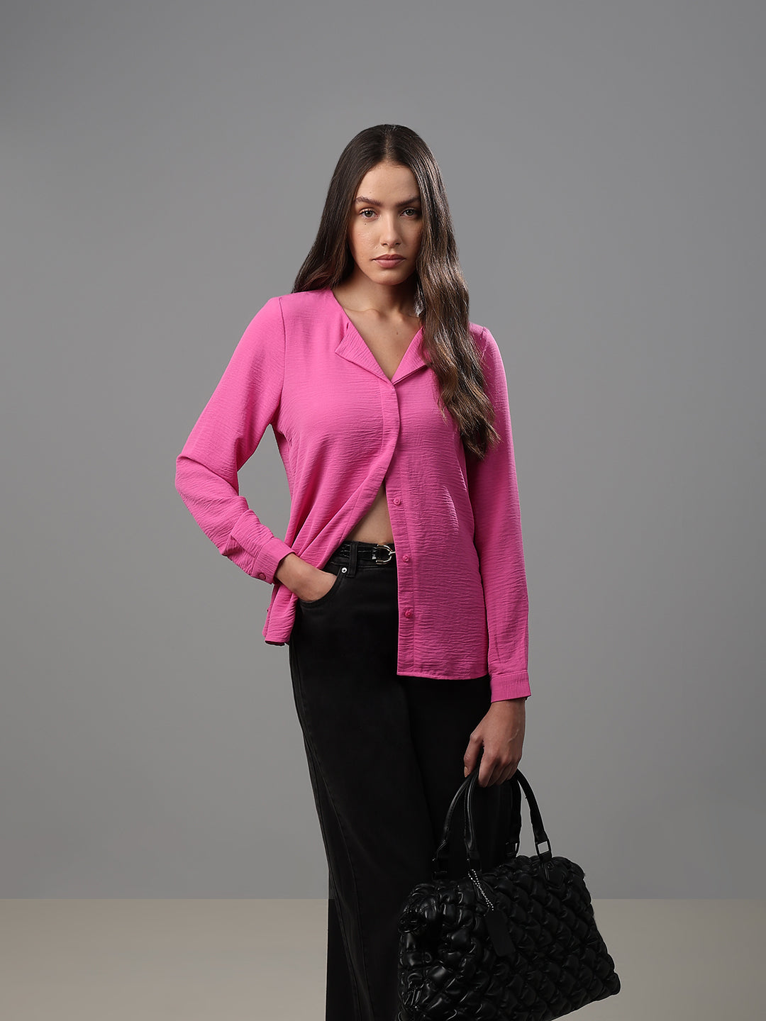 Bright Pink Full Sleeves Top