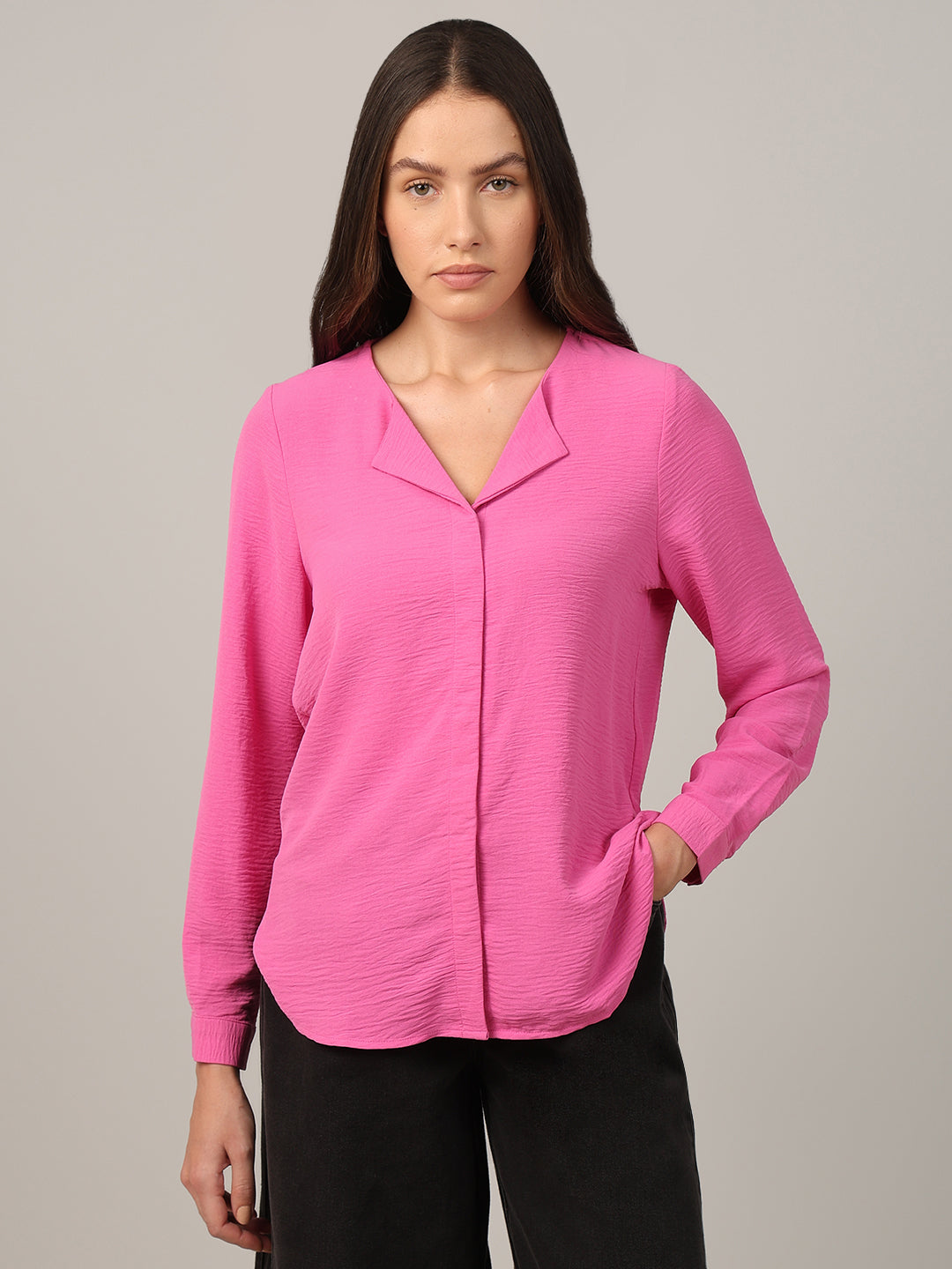 Bright Pink Full Sleeves Top