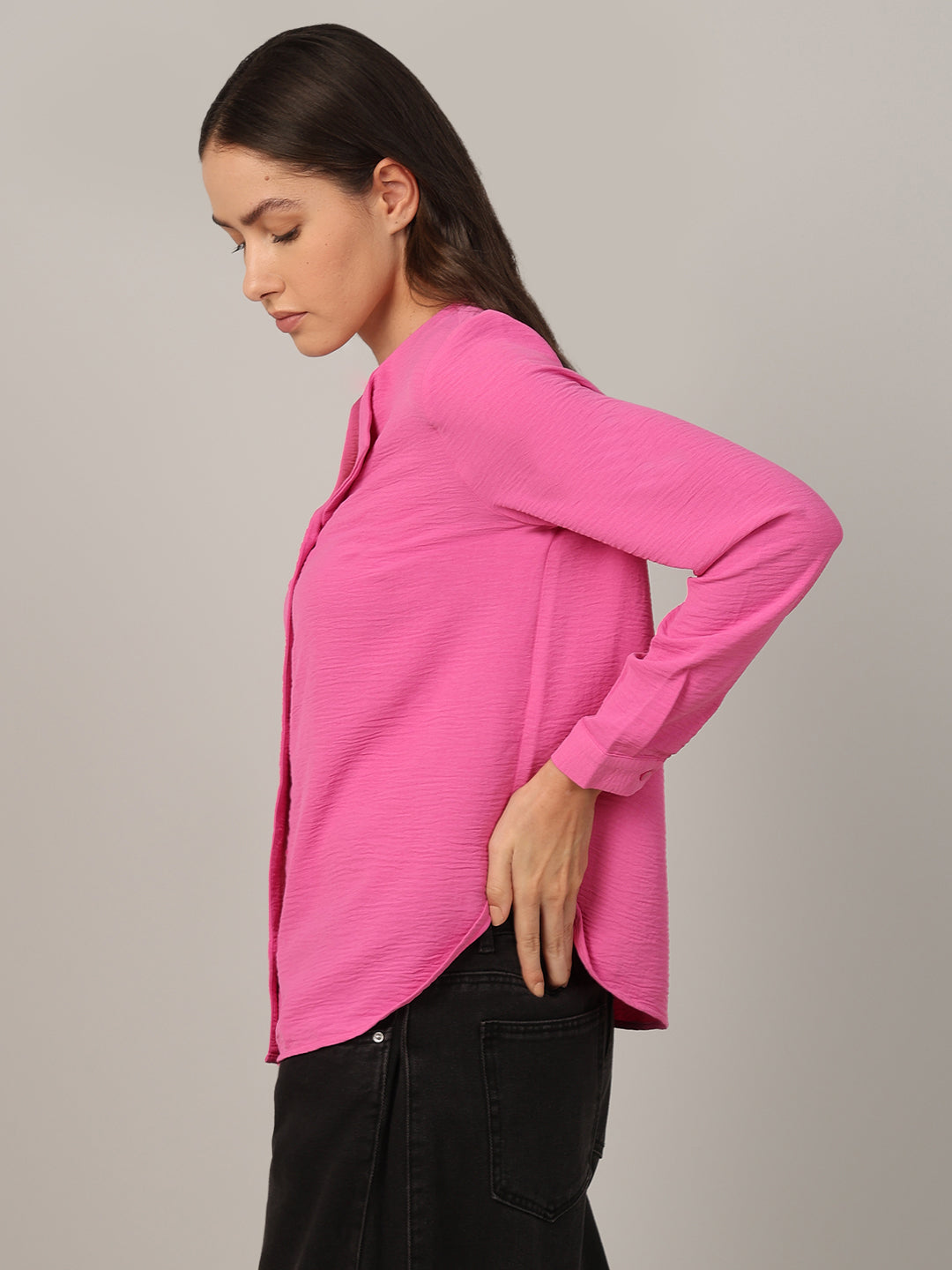 Bright Pink Full Sleeves Top