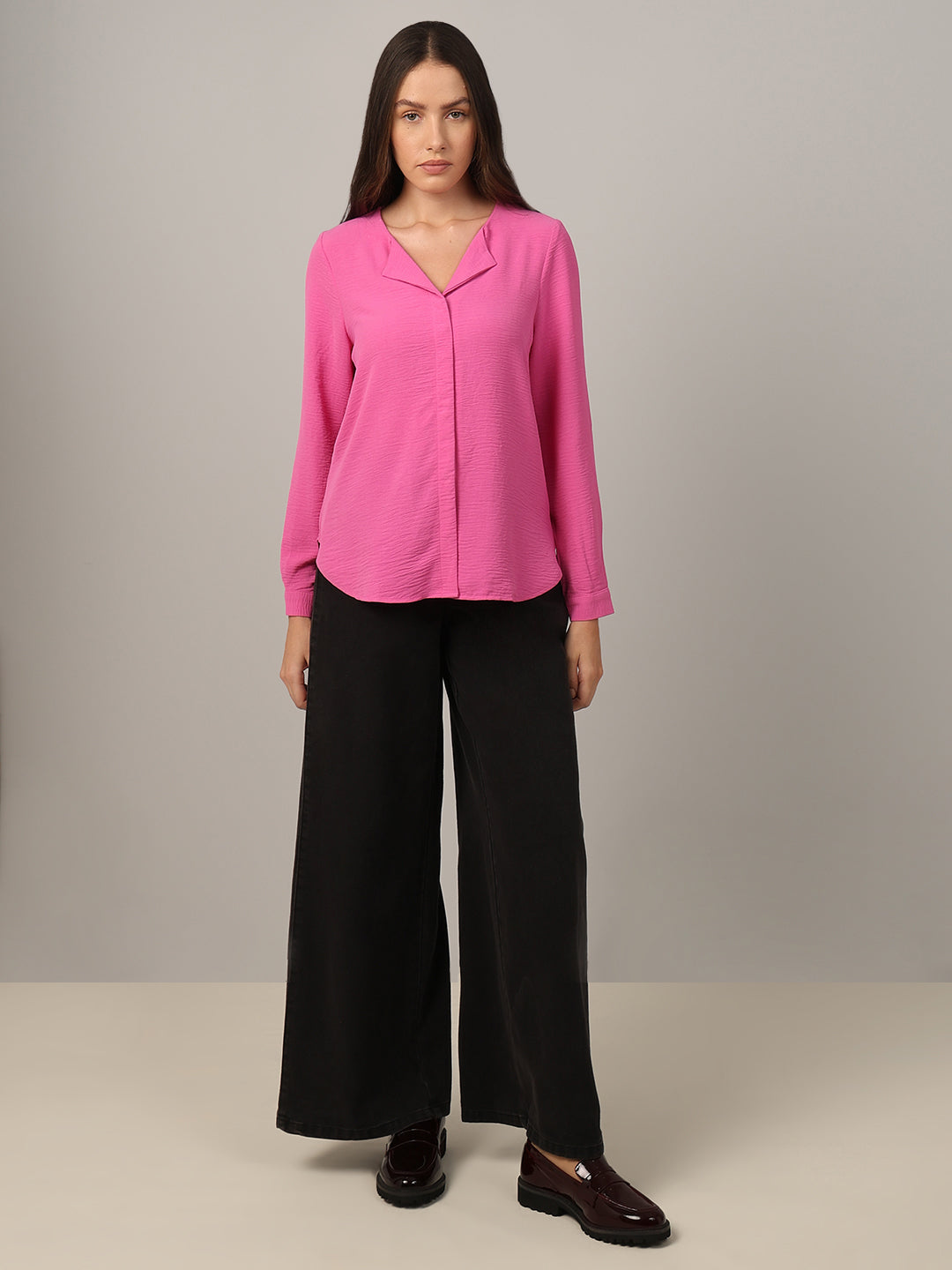 Bright Pink Full Sleeves Top