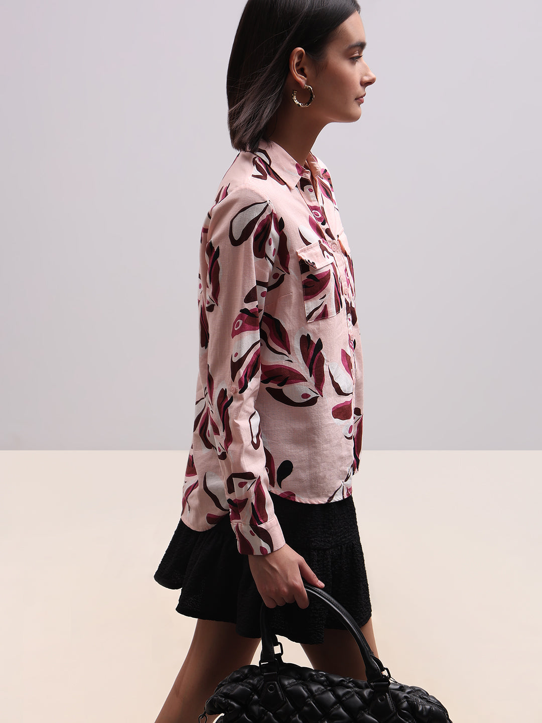 Pink Abstract Print Shirt