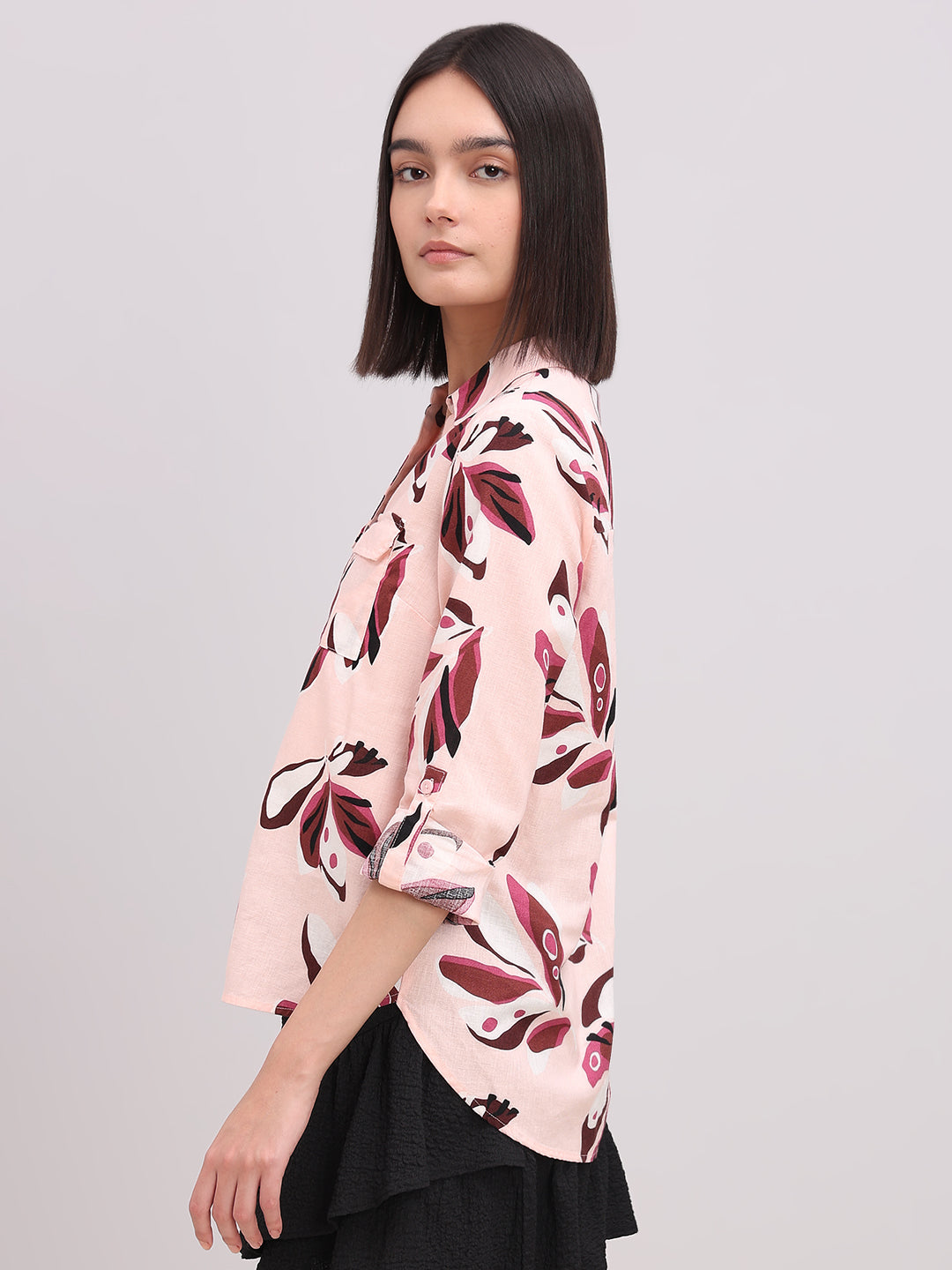 Pink Abstract Print Shirt