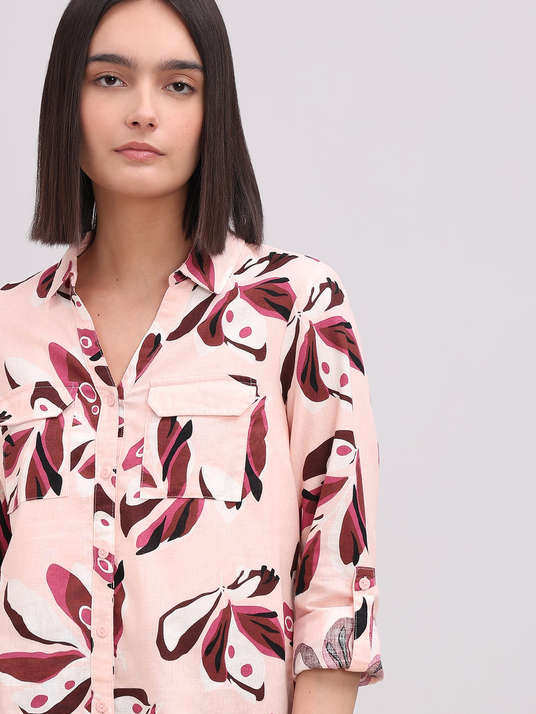 Pink Abstract Print Shirt