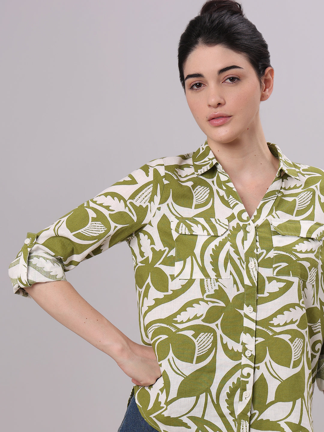 Green Printed Shirt