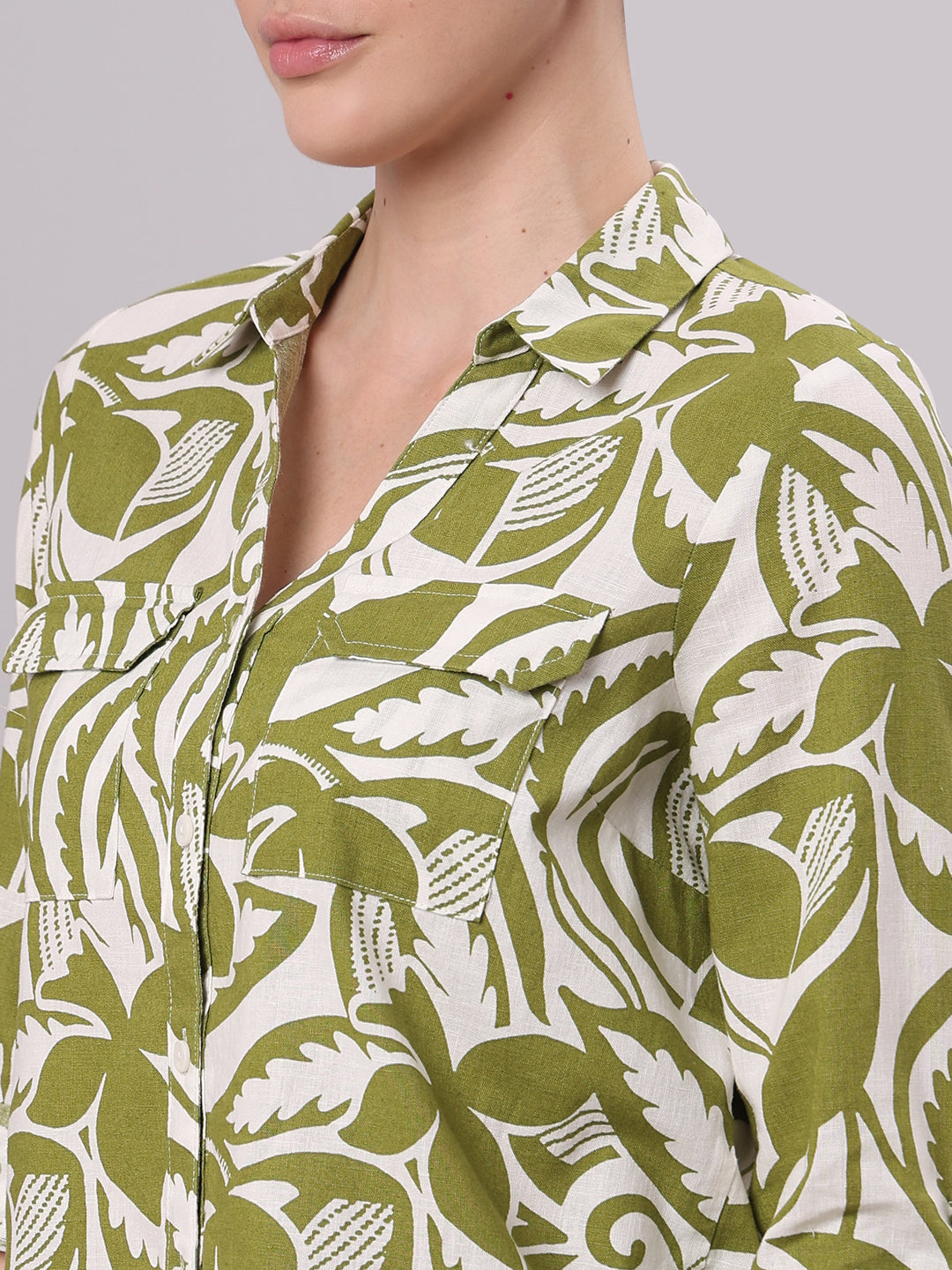 Green Printed Shirt