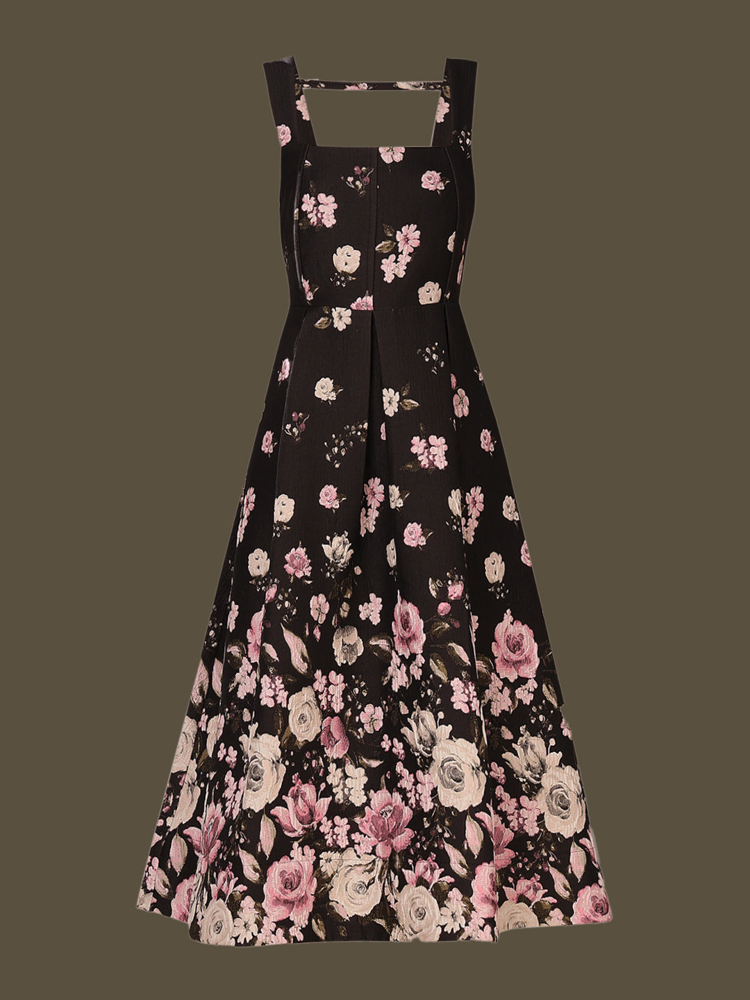 MARQUEE Black Floral Midi Dress