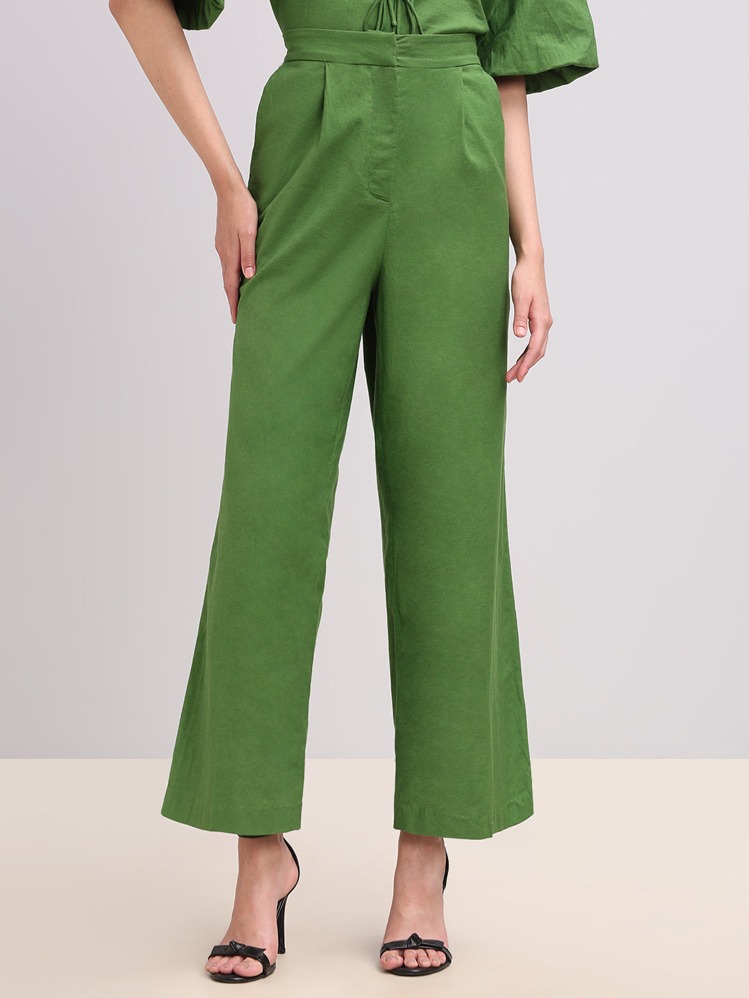 Green Flared Pants