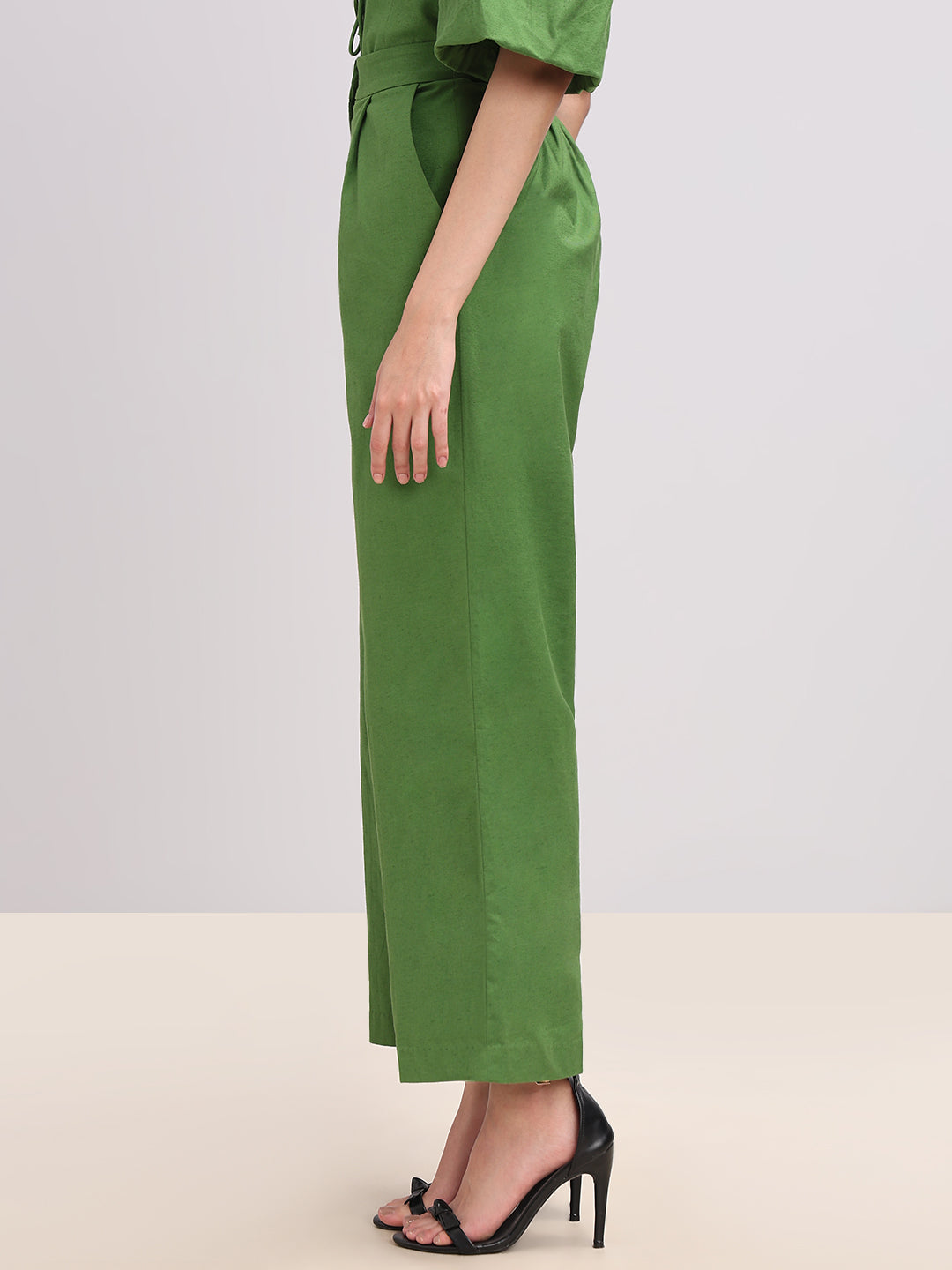 Green Flared Pants