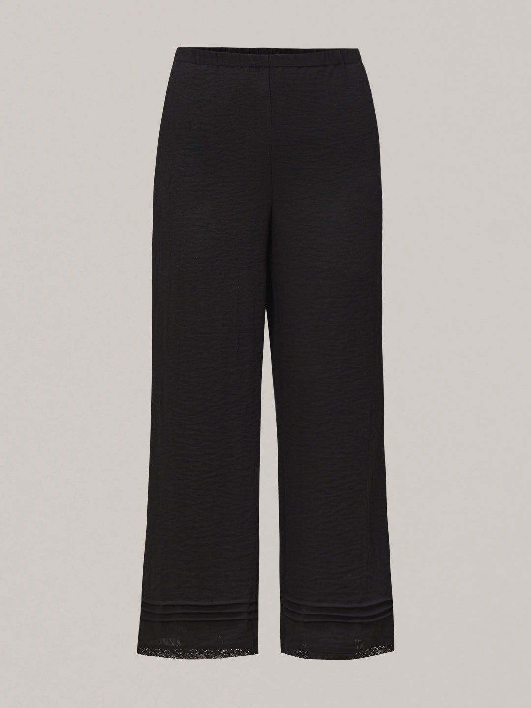 Textured Black Relaxed Fit Pants