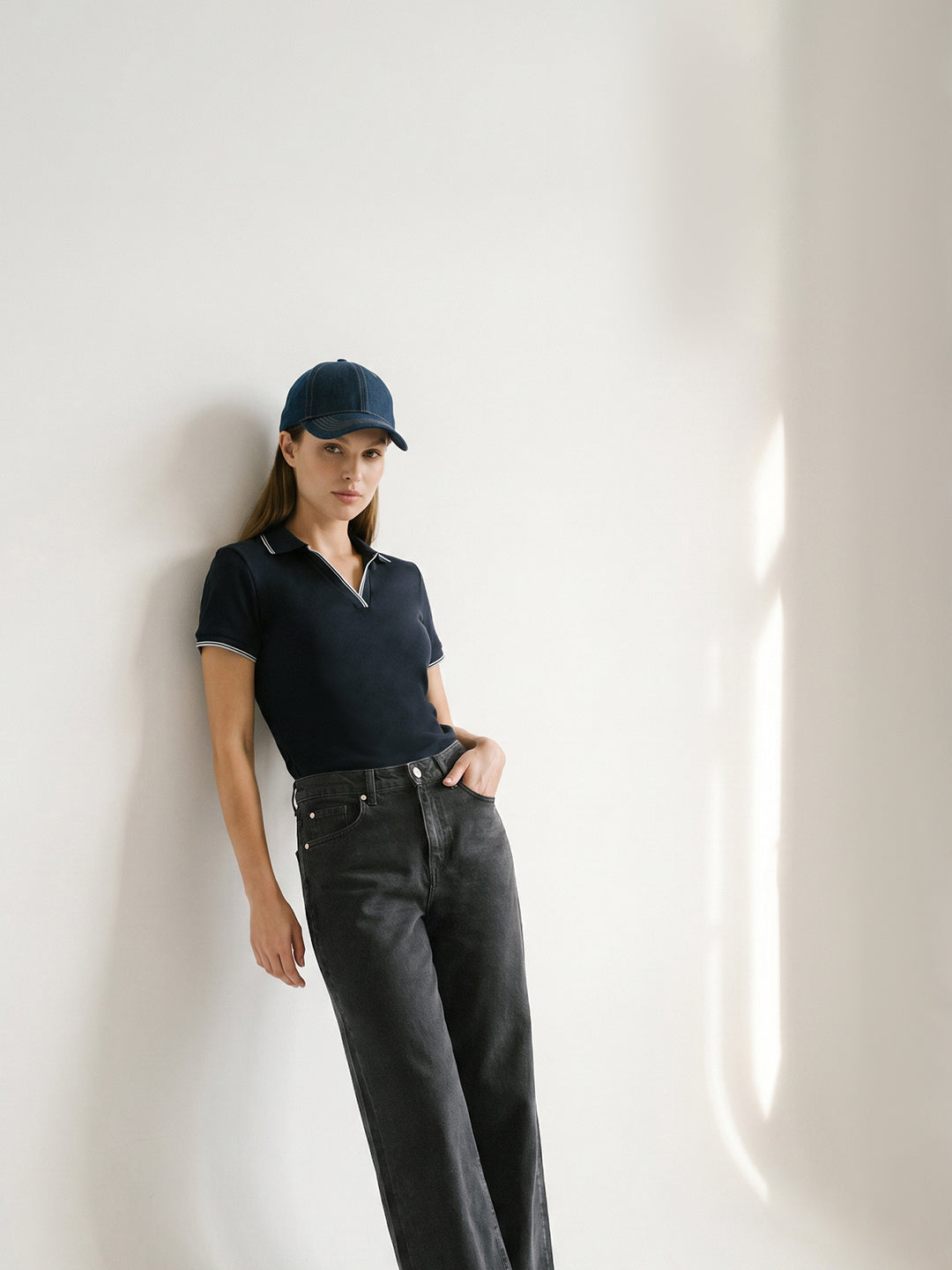 Organic Cotton Blend Polo - Blue
