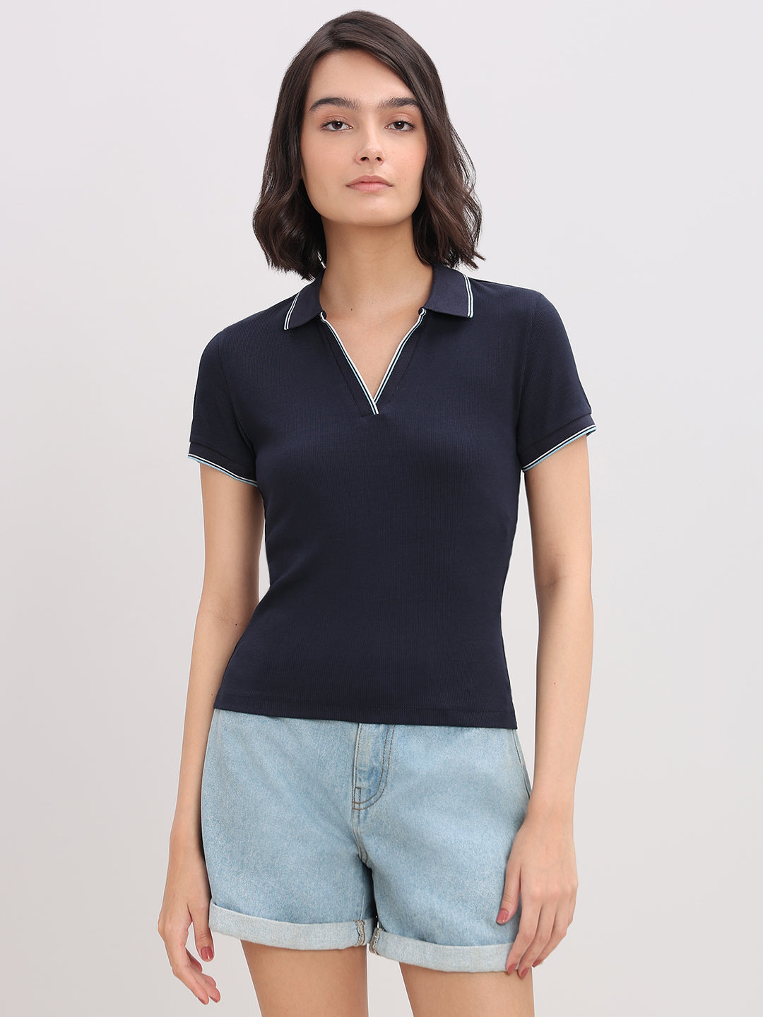 Organic Cotton Blend Polo - Blue