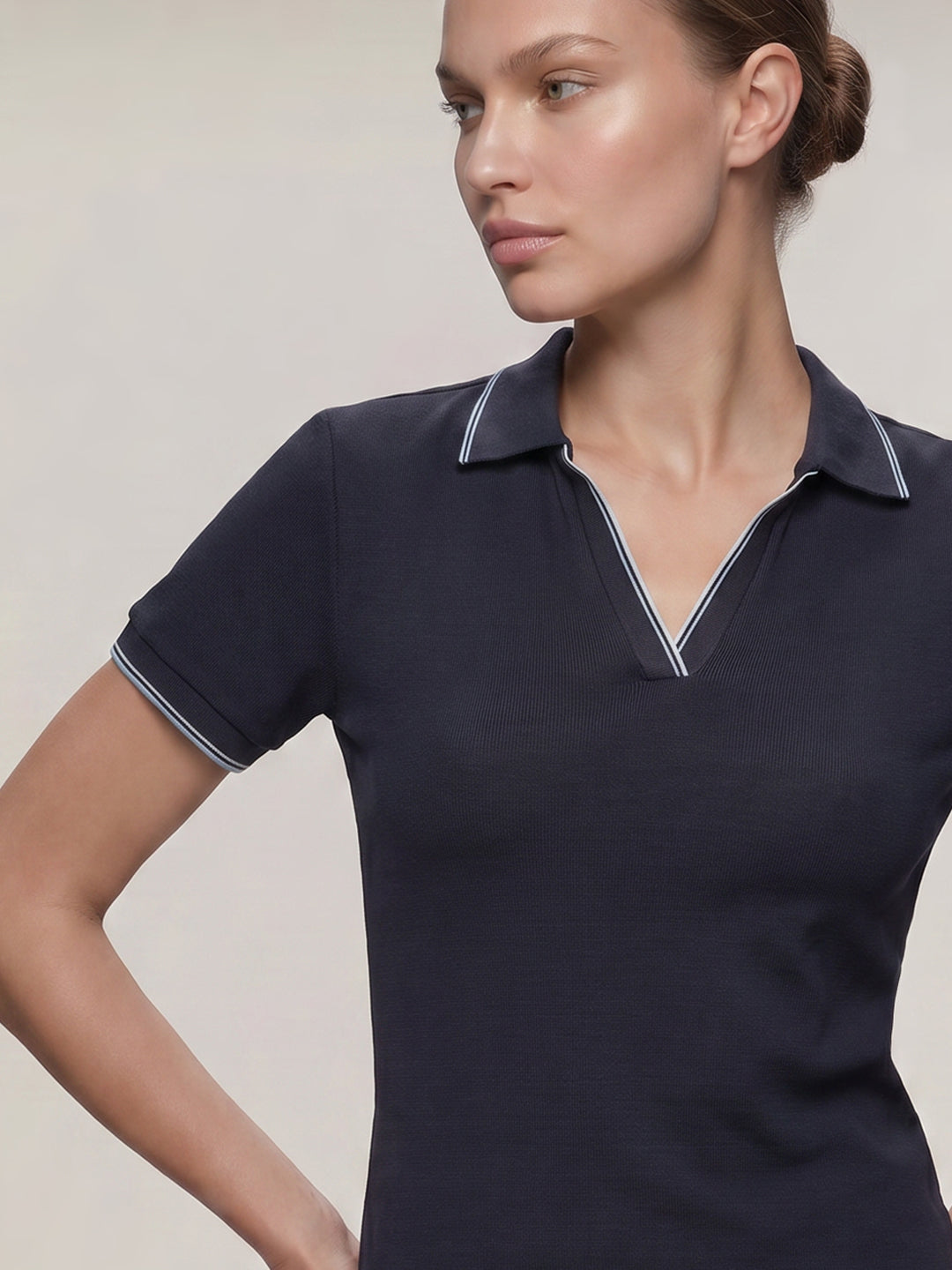 Organic Cotton Blend Polo - Blue