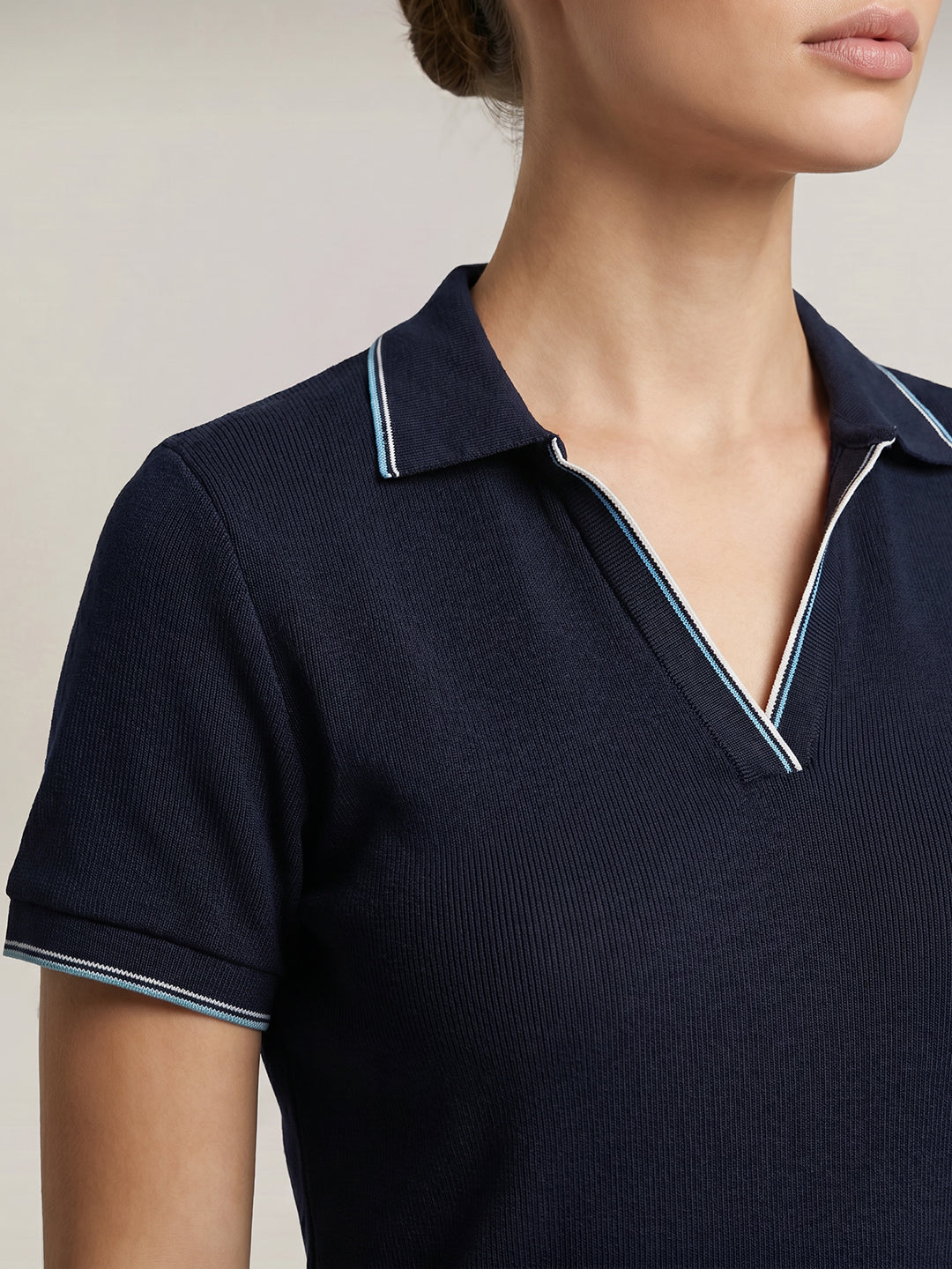 Organic Cotton Blend Polo - Blue