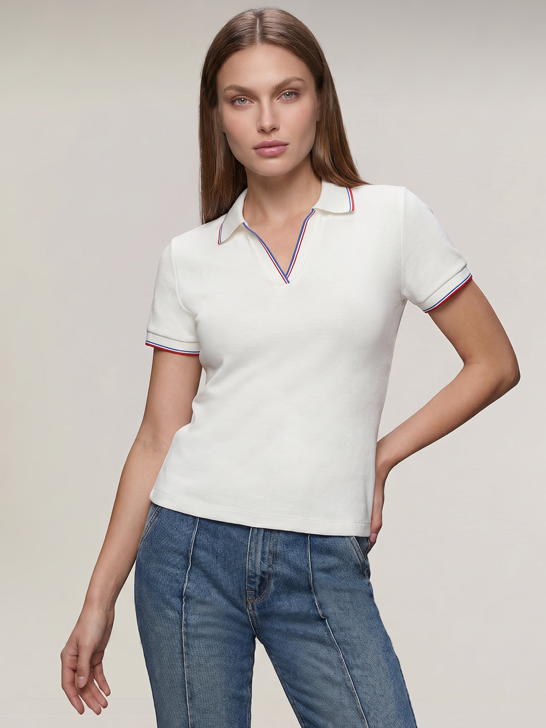 Organic Cotton Blend Polo - White