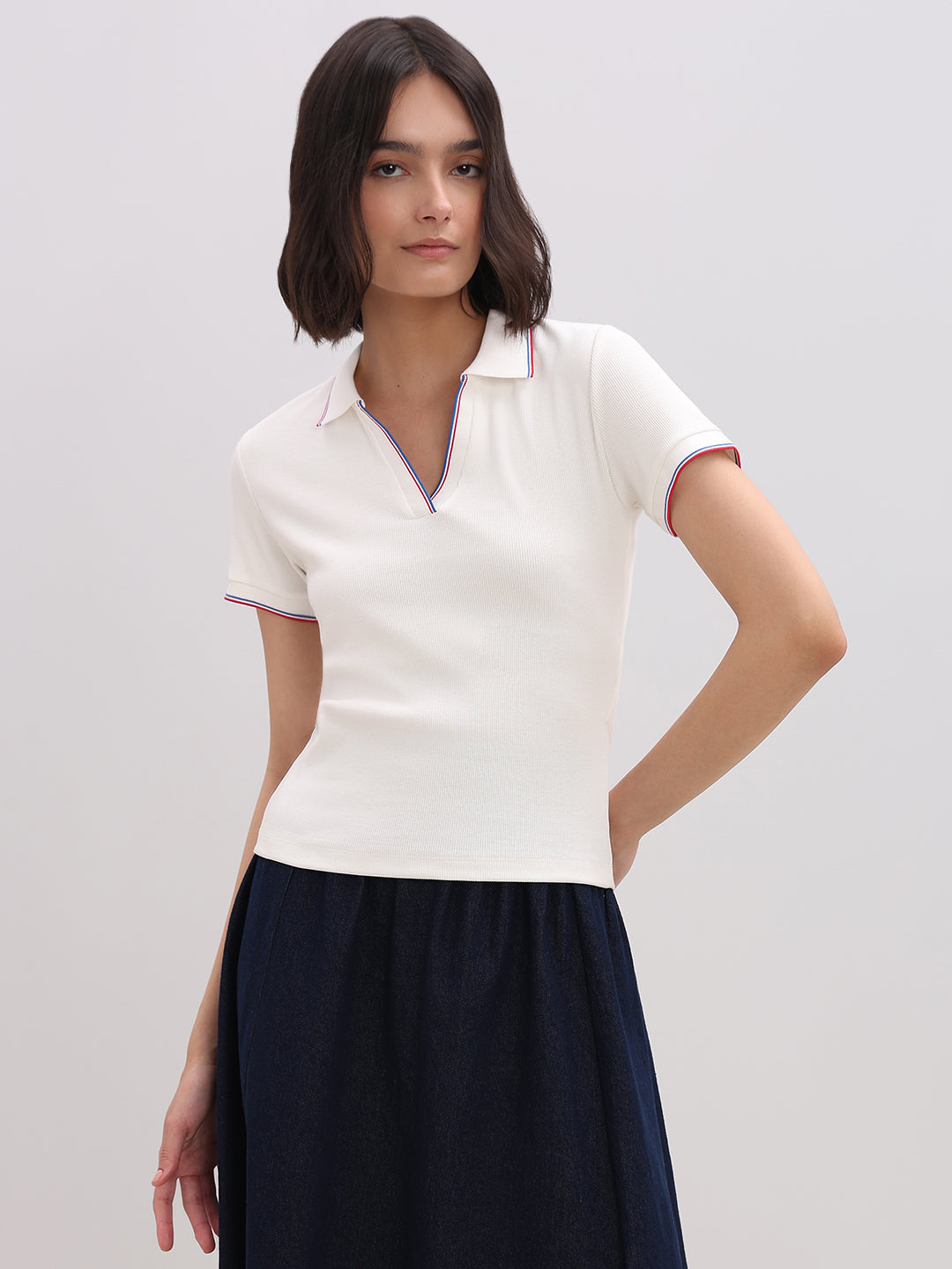 Organic Cotton Blend Polo - White