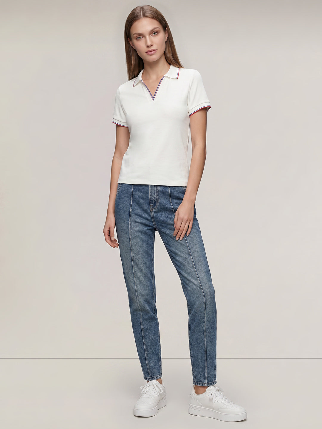 Organic Cotton Blend Polo - White