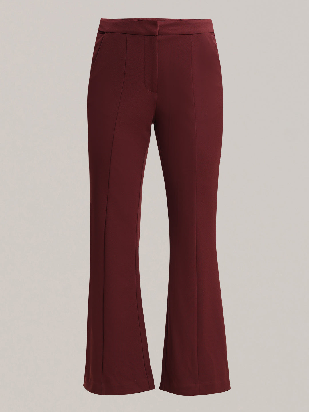 Rust Red High Rise Flared Pants