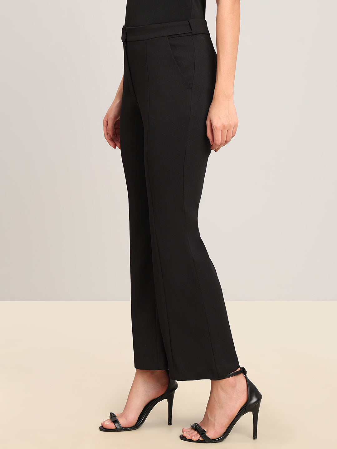 Black High Rise Flared Pants