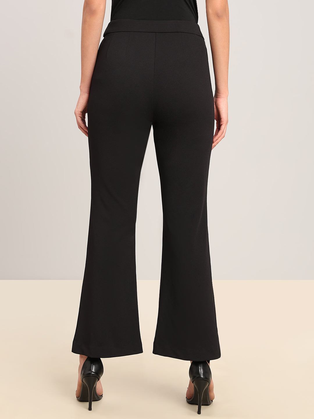Black High Rise Flared Pants