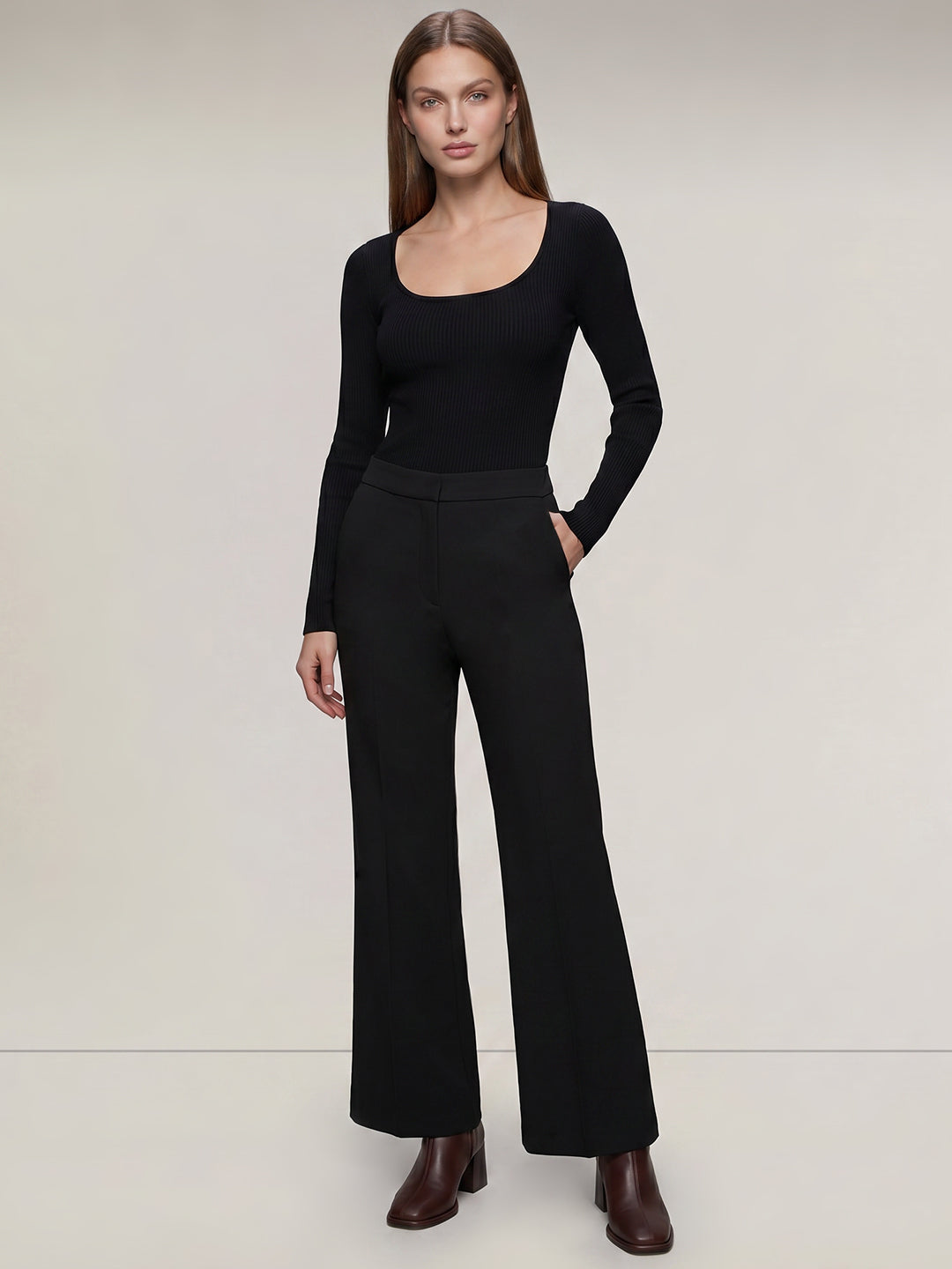 Black High Rise Flared Pants