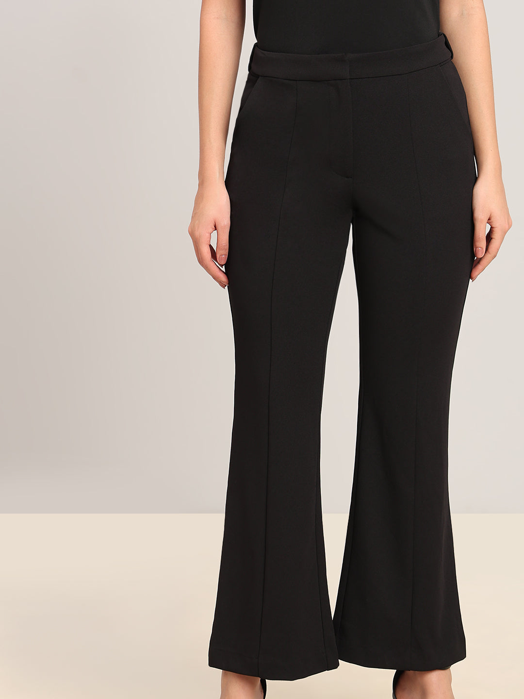 Black High Rise Flared Pants