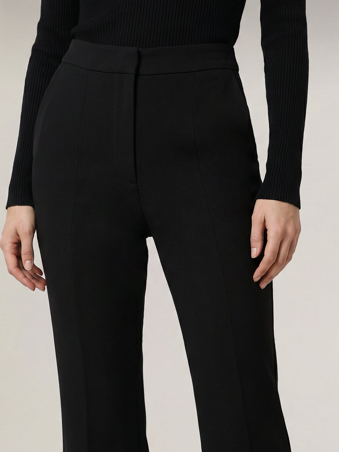 Black High Rise Flared Pants