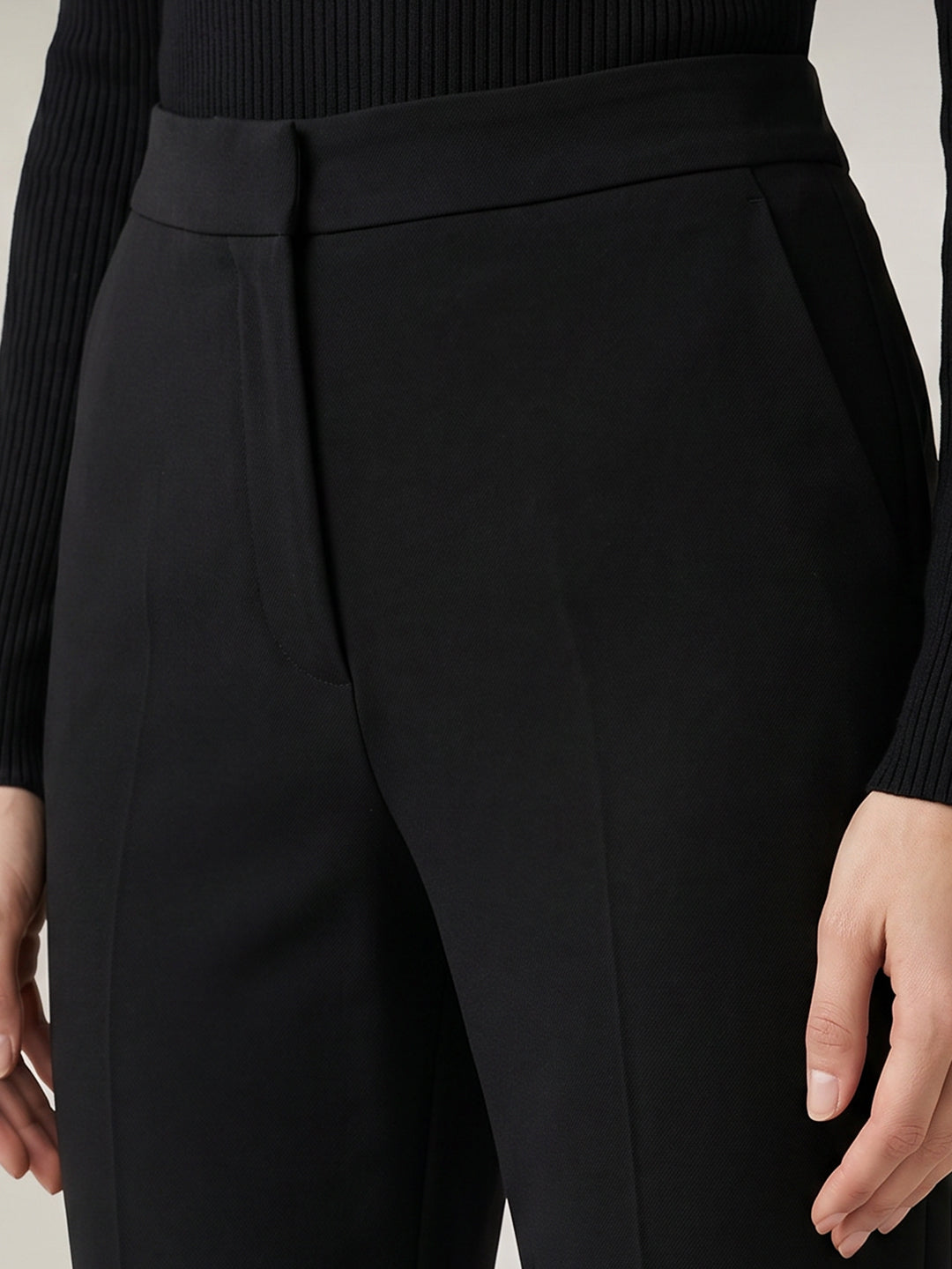 Black High Rise Flared Pants