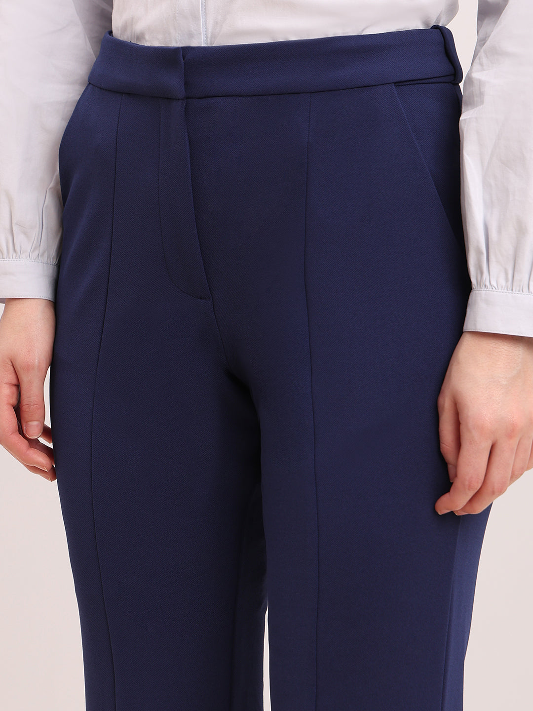Dark Blue High Rise Flared Pants